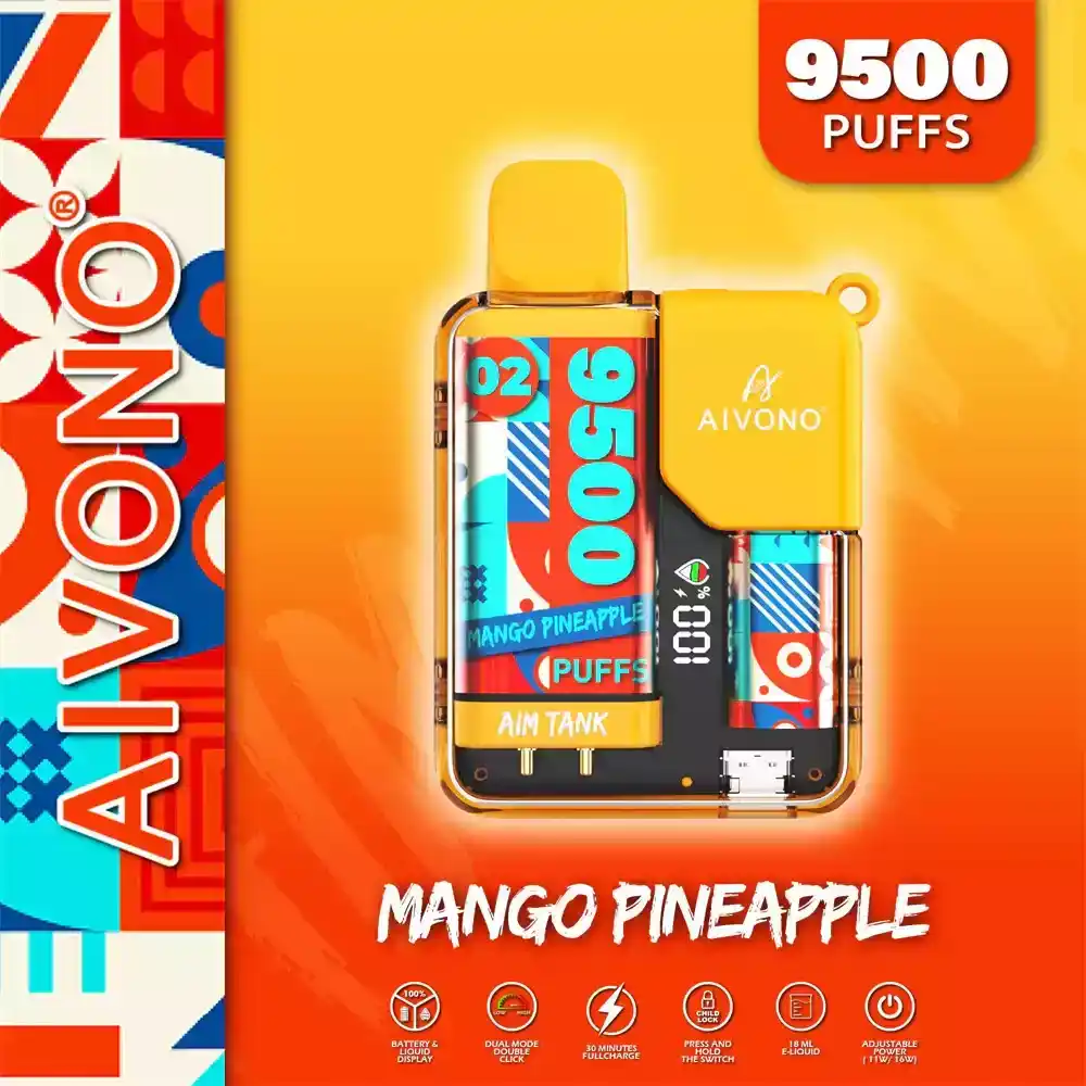 AIVONO Aim Tank 9500 Puffs Trendy Disposable Vape with OLED Screen & Child Lock Feature (4) AIVONO Aim Tank 9500 Puffs Trendy Disposable Vape with OLED Screen & Child Lock Feature (4)