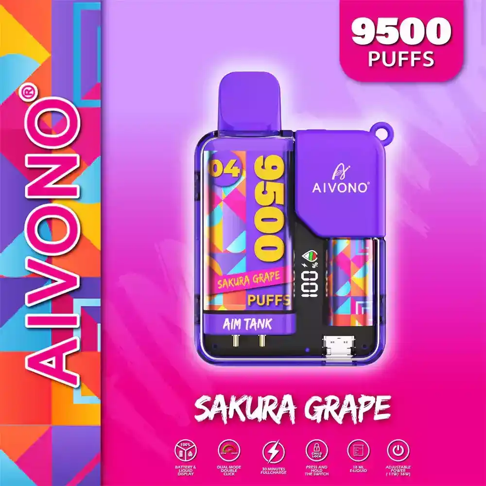 AIVONO Aim Tank 9500 Puffs Trendy Disposable Vape with OLED Screen & Child Lock Feature (6) AIVONO Aim Tank 9500 Puffs Trendy Disposable Vape with OLED Screen & Child Lock Feature (6)