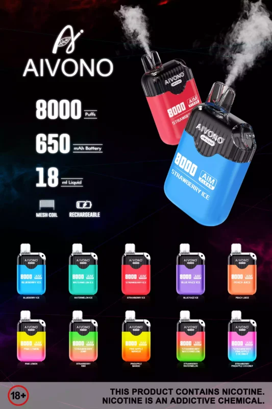 Aivono Aim Clear 8000 Puffs Top Selling Disposable Vape with 18ml E Liquid