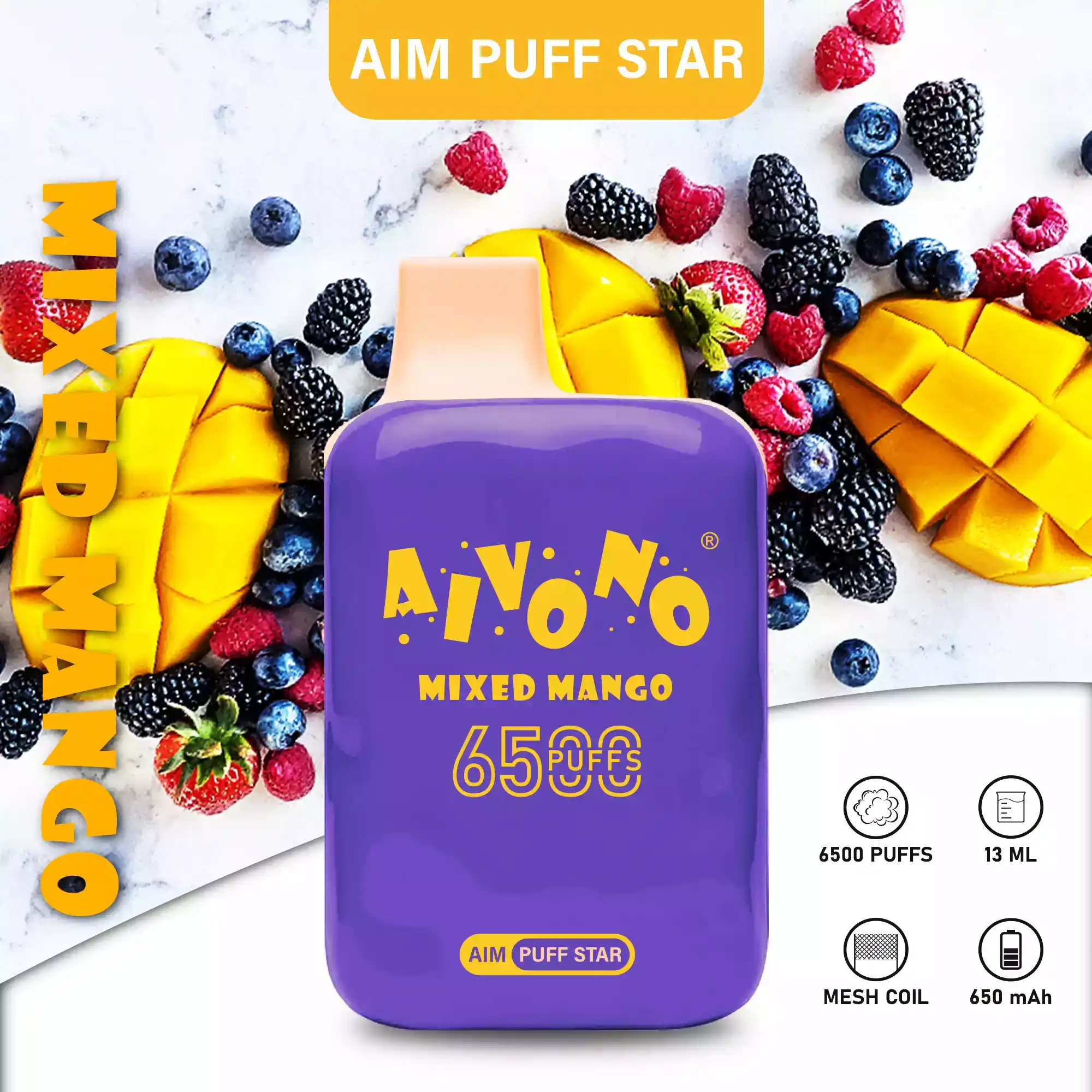 Aivono Aim Puff Star 6500 Puffs Best Vape Flavors in a Trendy Disposable E Cigarette (9) Aivono Aim Puff Star 6500 Puffs Best Vape Flavors in a Trendy Disposable E Cigarette (9)