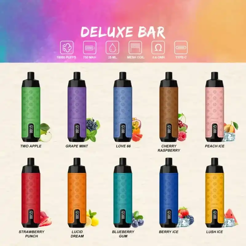 Aivono Deluxe Bar 18000 Puffs Trendy & Best Vape Flavors with 18000 Puffs & Rechargeable Battery (1) Aivono Deluxe Bar 18000 Puffs Trendy & Best Vape Flavors with 18000 Puffs & Rechargeable Battery (1)