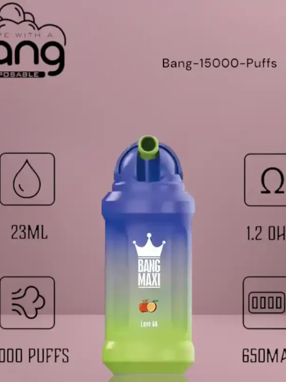 BANG 15000 Puffs Premium Disposable Vape with 5% Nicotine and 1.2ohm Resistance