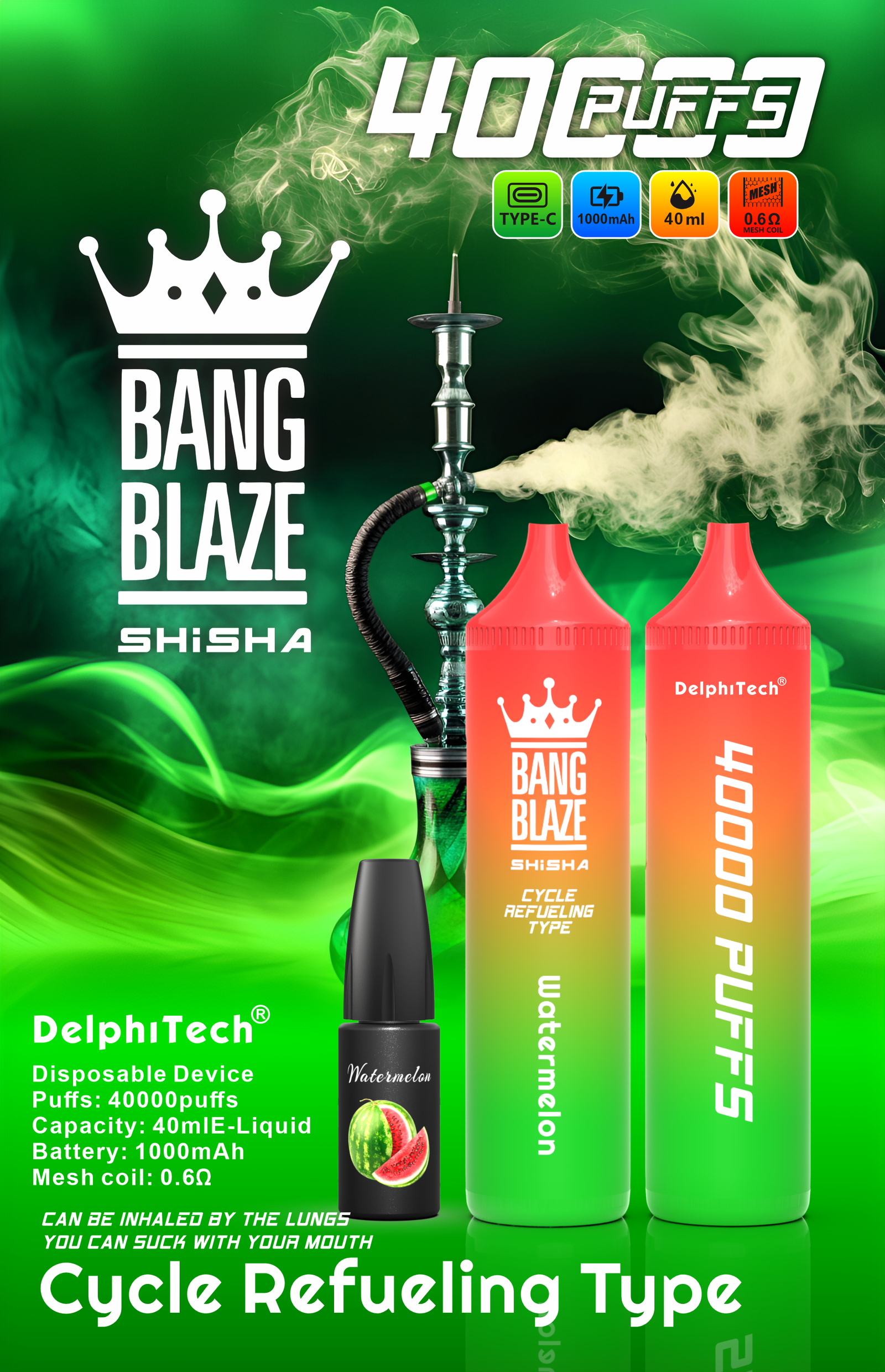 BANG BLAZE 40000 Puffs BK40 Perfect for Every Vaper with Multiple Nicotine Strengths and 12 Flavor Choices (1) BANG BLAZE 40000 Puffs BK40 Perfect for Every Vaper with Multiple Nicotine Strengths and 12 Flavor Choices (1)