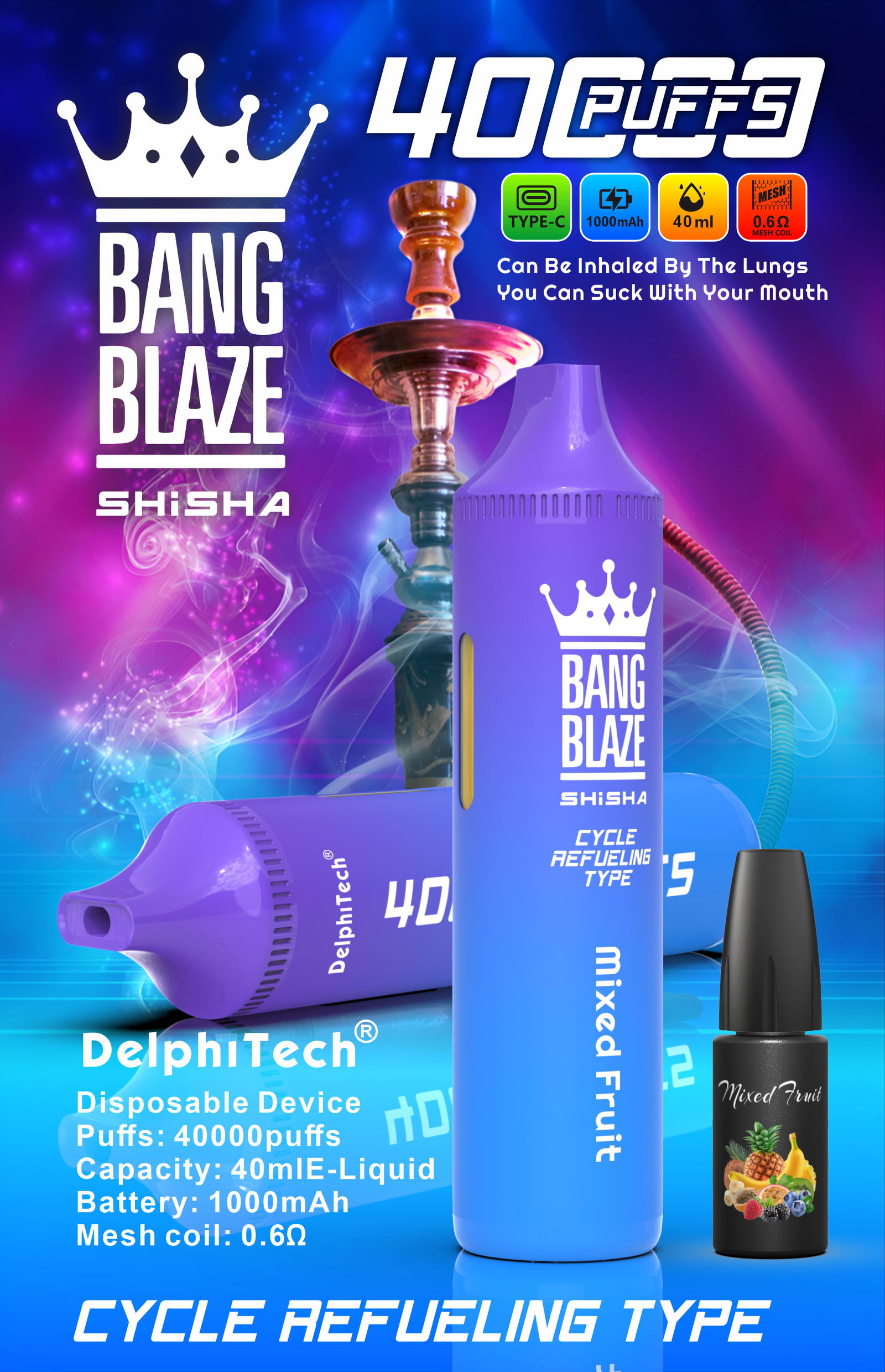 BANG BLAZE 40000 Puffs BK40 Perfect for Every Vaper with Multiple Nicotine Strengths and 12 Flavor Choices (11) BANG BLAZE 40000 Puffs BK40 Perfect for Every Vaper with Multiple Nicotine Strengths and 12 Flavor Choices (11)