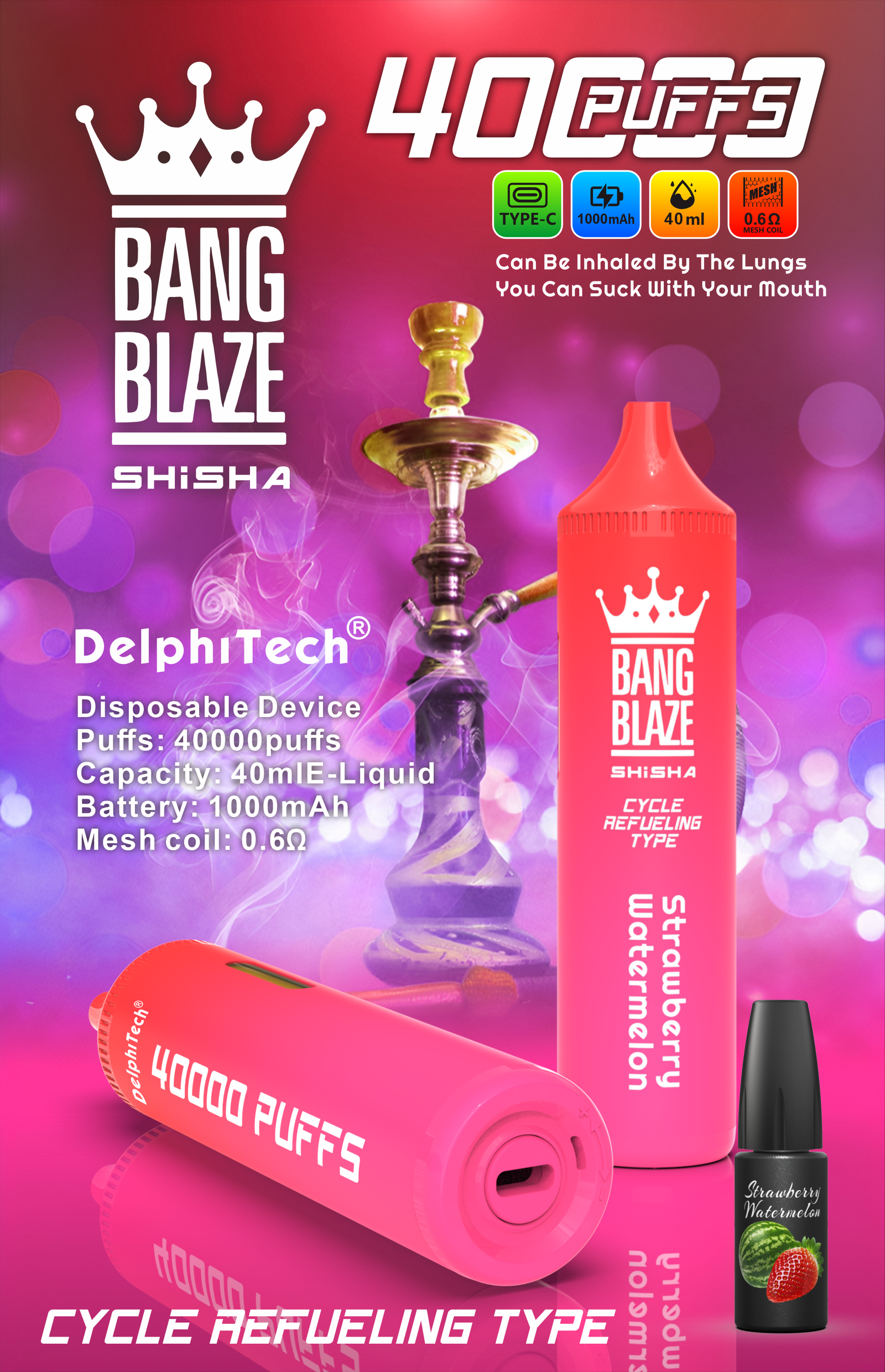 BANG BLAZE 40000 Puffs BK40 Perfect for Every Vaper with Multiple Nicotine Strengths and 12 Flavor Choices (2) BANG BLAZE 40000 Puffs BK40 Perfect for Every Vaper with Multiple Nicotine Strengths and 12 Flavor Choices (2)