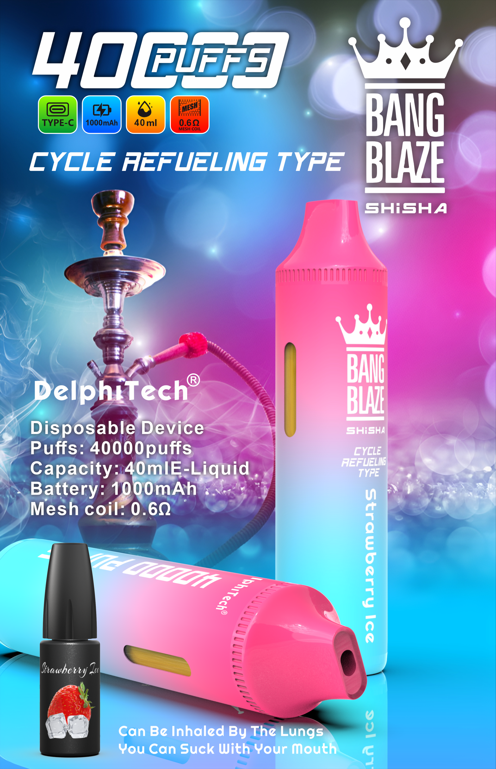 BANG BLAZE 40000 Puffs BK40 Perfect for Every Vaper with Multiple Nicotine Strengths and 12 Flavor Choices (4) BANG BLAZE 40000 Puffs BK40 Perfect for Every Vaper with Multiple Nicotine Strengths and 12 Flavor Choices (4)