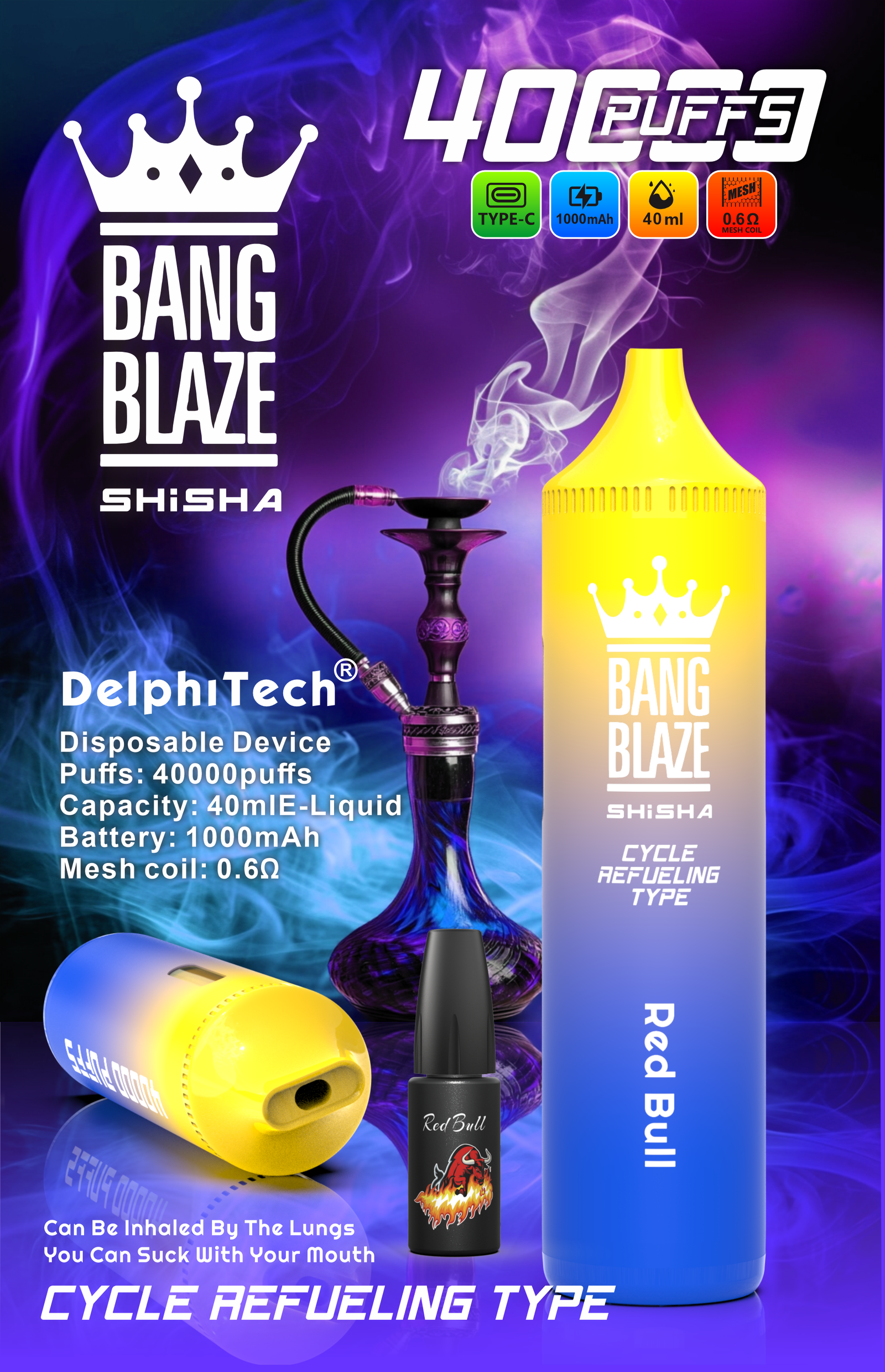 BANG BLAZE 40000 Puffs BK40 Perfect for Every Vaper with Multiple Nicotine Strengths and 12 Flavor Choices (5) BANG BLAZE 40000 Puffs BK40 Perfect for Every Vaper with Multiple Nicotine Strengths and 12 Flavor Choices (5)