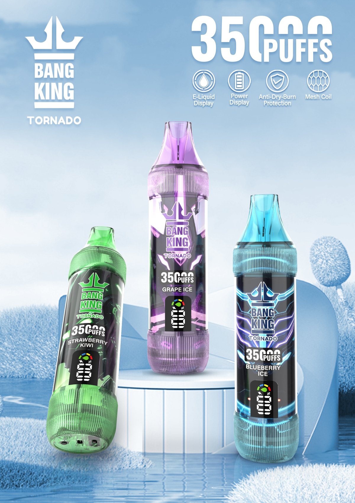 BANG KING 35000 PUFFS Long-Lasting Disposable Vape with 23ml Capacity & Rechargeable Design (9) BANG KING 35000 PUFFS Long-Lasting Disposable Vape with 23ml Capacity & Rechargeable Design (9)