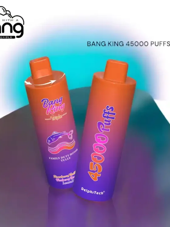 BANG KING 45000 PUFFS BK45 Top Disposable Vape Pen with 0-5% Nicotine Options and 10+ Best Flavors