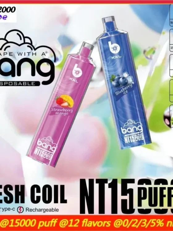 BANG TN 15000 XXL Puffs High Quality Disposable Vape with Customizable Nicotine Strengths and Mesh Coil