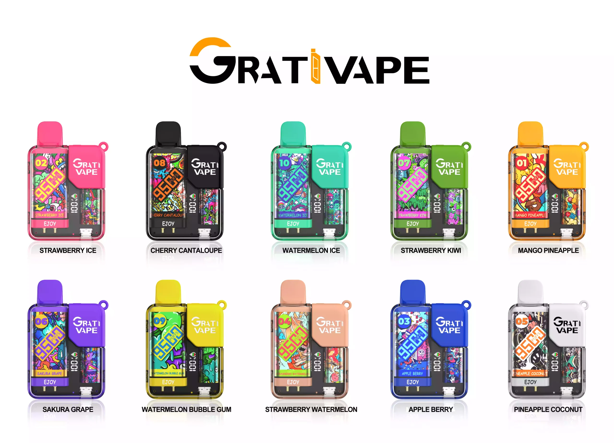 Grativape Ejoy 9500 Puffs A High Quality Disposable Vape with Rechargeable Battery & Liquid Display