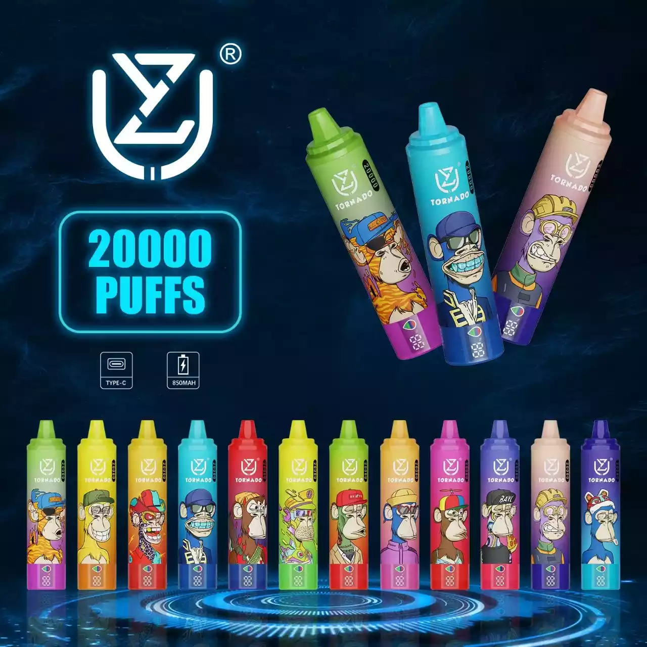 UZY Tornado 20000 Puffs High-Quality Disposable Vape with 28ml Capacity