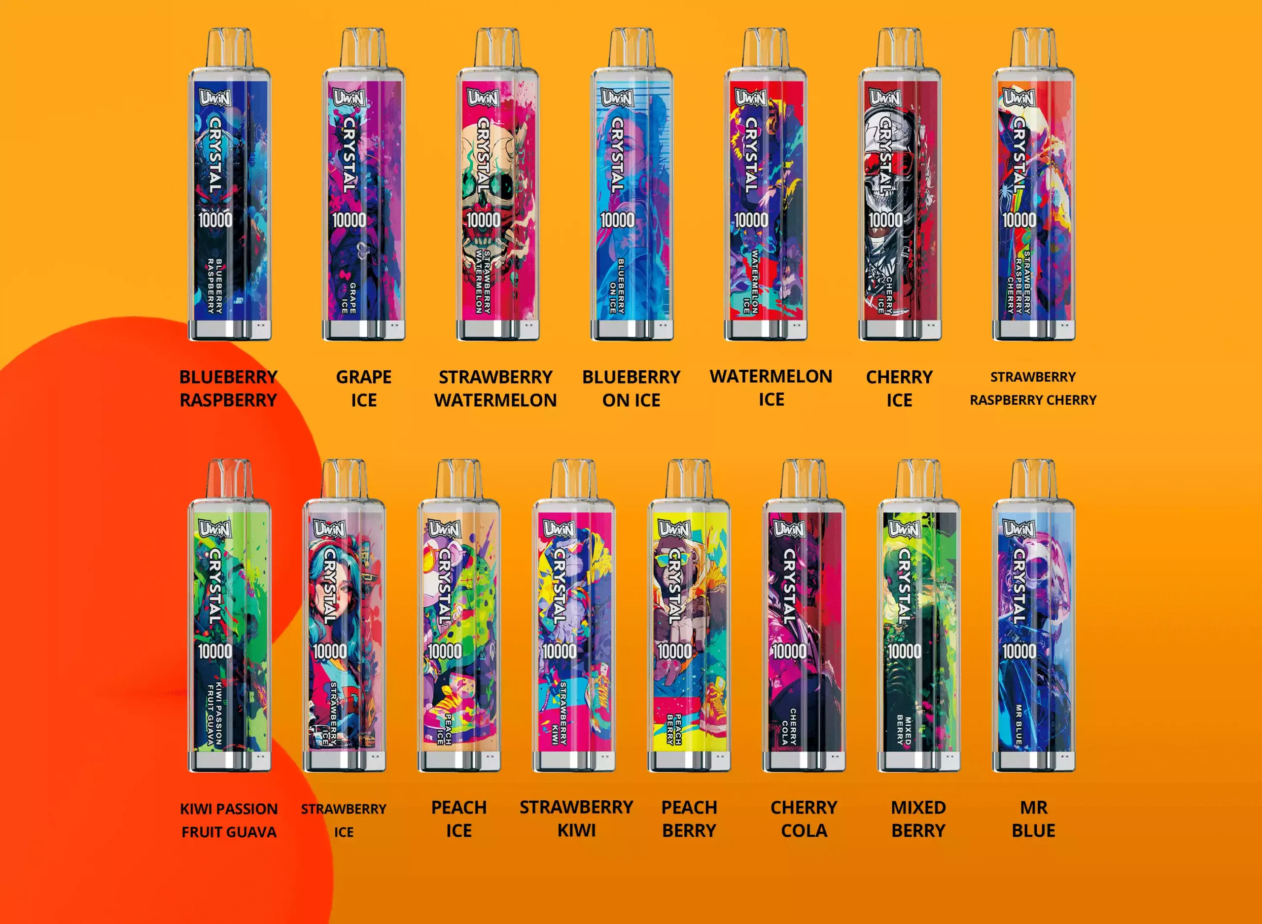 Uwin Crystal 10000 Puffs A High-Quality Disposable Vape with 18ml Capacity & 650mAh Rechargeable Battery