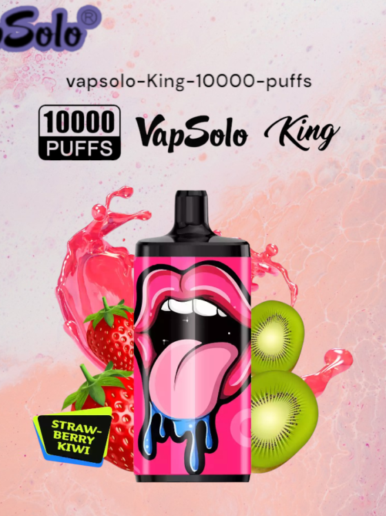 VAPSOLO King 10000 Puffs Long-Lasting Disposable Vape with 22ml Ejuice Capacity and Rechargeable Battery