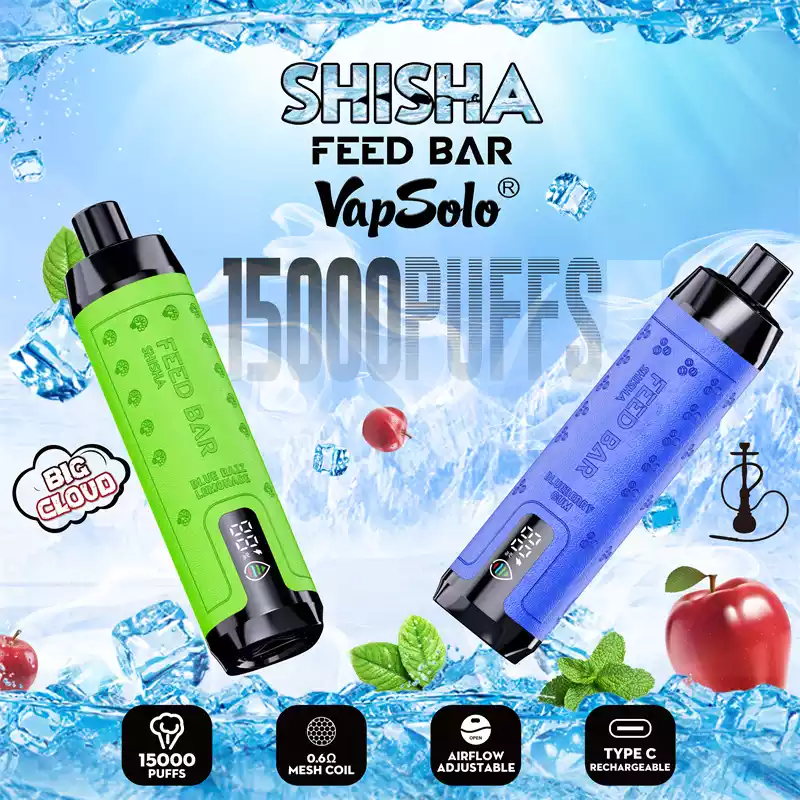 VAPSOLO Shisha 15000 Puffs The Perfect Rechargeable Vape for Fruit Lovers and Menthol Fans (5) VAPSOLO Shisha 15000 Puffs The Perfect Rechargeable Vape for Fruit Lovers and Menthol Fans (5)