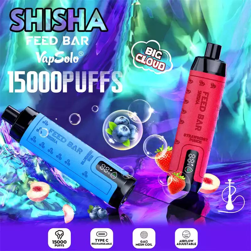 VAPSOLO Shisha 15000 Puffs The Perfect Rechargeable Vape for Fruit Lovers and Menthol Fans (6) VAPSOLO Shisha 15000 Puffs The Perfect Rechargeable Vape for Fruit Lovers and Menthol Fans (6)
