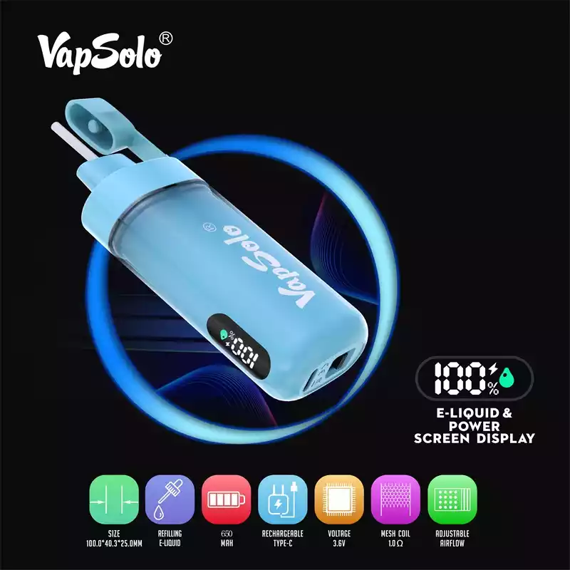 VAPSOLO Viking 12000 Puffs The Best Disposable Vape with 22 ML E-Liquid Capacity & Rechargeable Battery