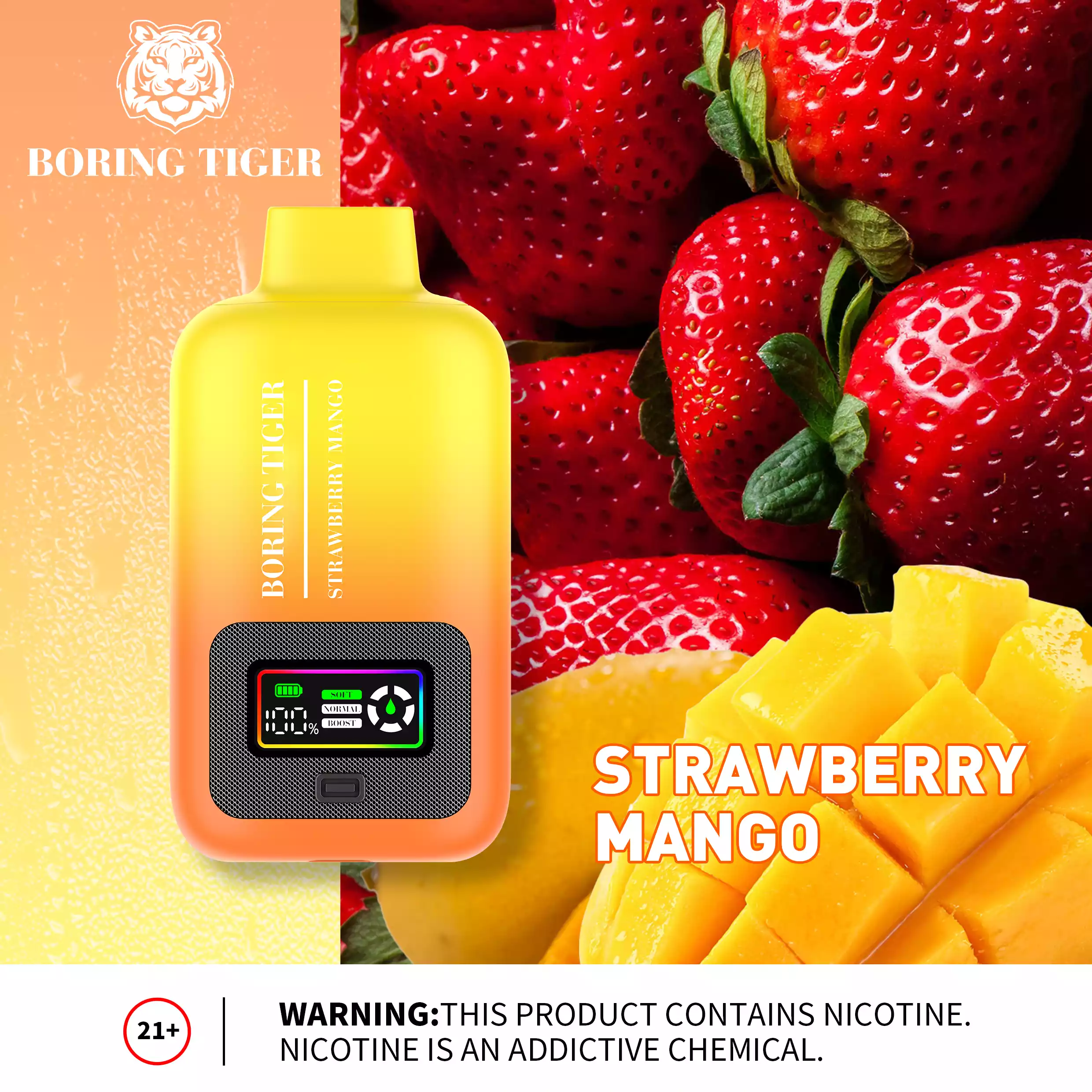 VASY Boring Tiger 25000 Puffs 26ML E-liquid 50mg Nicotine Salt disposable vape (11) VASY Boring Tiger 25000 Puffs 26ML E-liquid 50mg Nicotine Salt disposable vape (11)