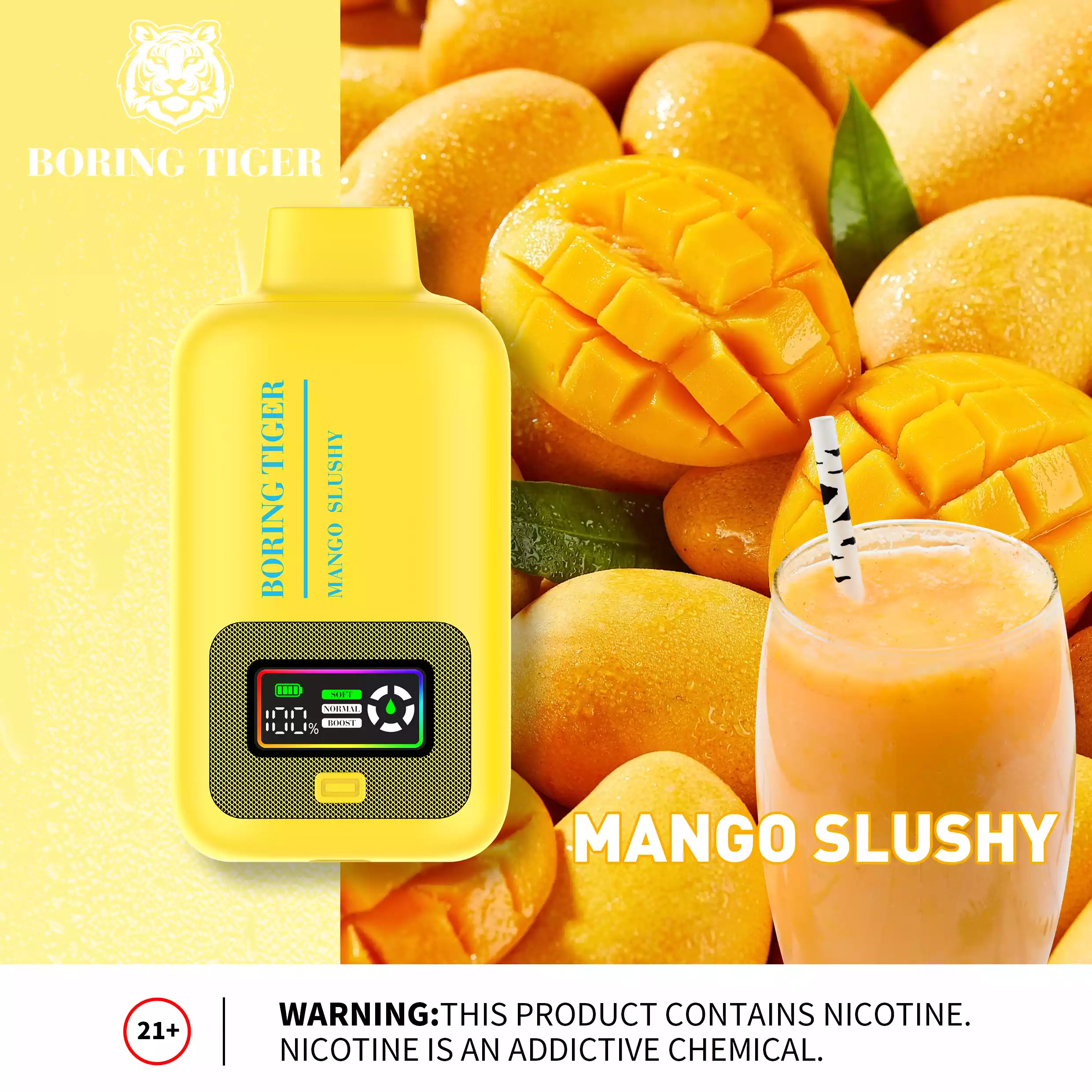 VASY Boring Tiger 25000 Puffs 26ML E-liquid 50mg Nicotine Salt disposable vape (14) VASY Boring Tiger 25000 Puffs 26ML E-liquid 50mg Nicotine Salt disposable vape (14)