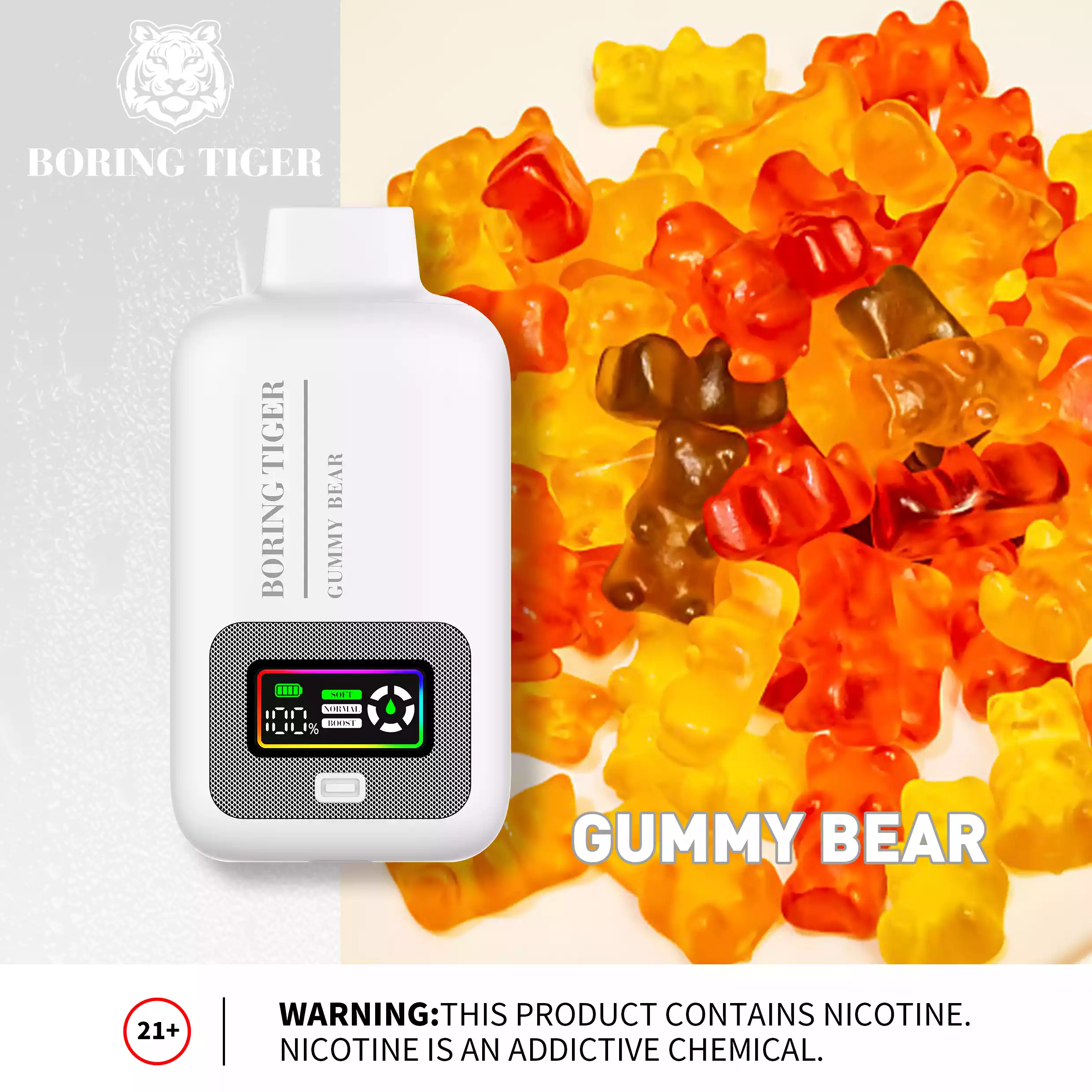 VASY Boring Tiger 25000 Puffs 26ML E-liquid 50mg Nicotine Salt disposable vape (3) VASY Boring Tiger 25000 Puffs 26ML E-liquid 50mg Nicotine Salt disposable vape (3)