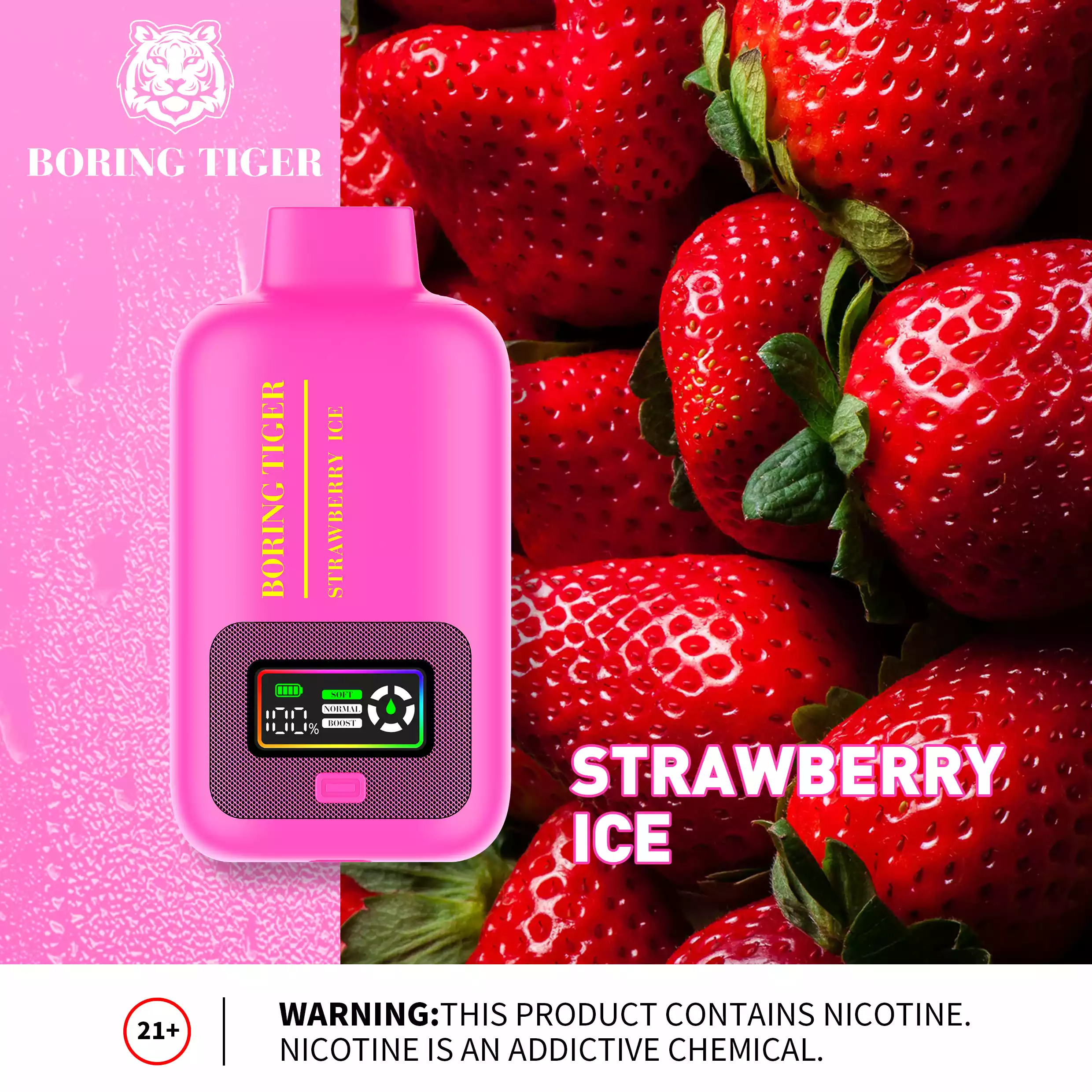 VASY Boring Tiger 25000 Puffs 26ML E-liquid 50mg Nicotine Salt disposable vape (4) VASY Boring Tiger 25000 Puffs 26ML E-liquid 50mg Nicotine Salt disposable vape (4)