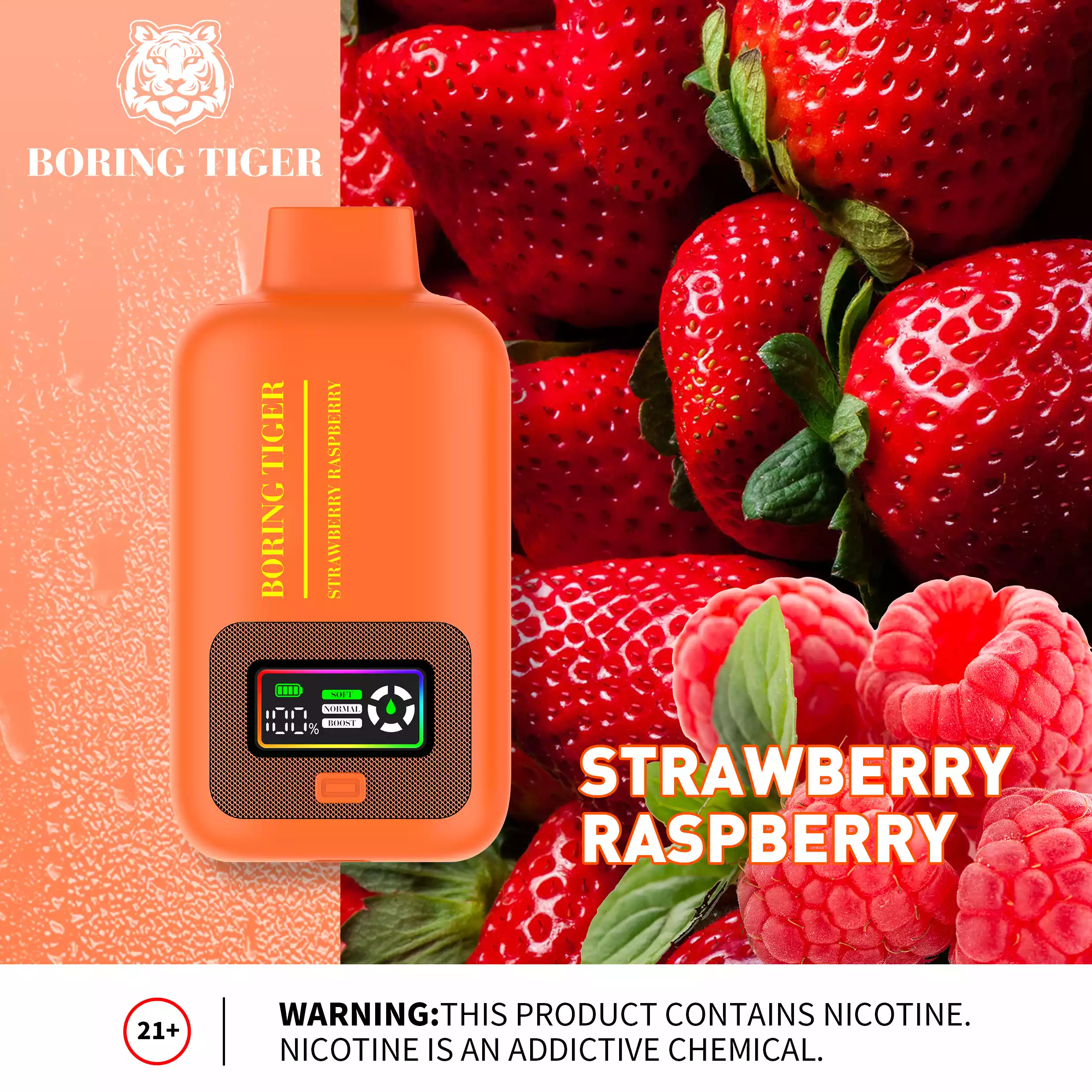 VASY Boring Tiger 25000 Puffs 26ML E-liquid 50mg Nicotine Salt disposable vape (5) VASY Boring Tiger 25000 Puffs 26ML E-liquid 50mg Nicotine Salt disposable vape (5)