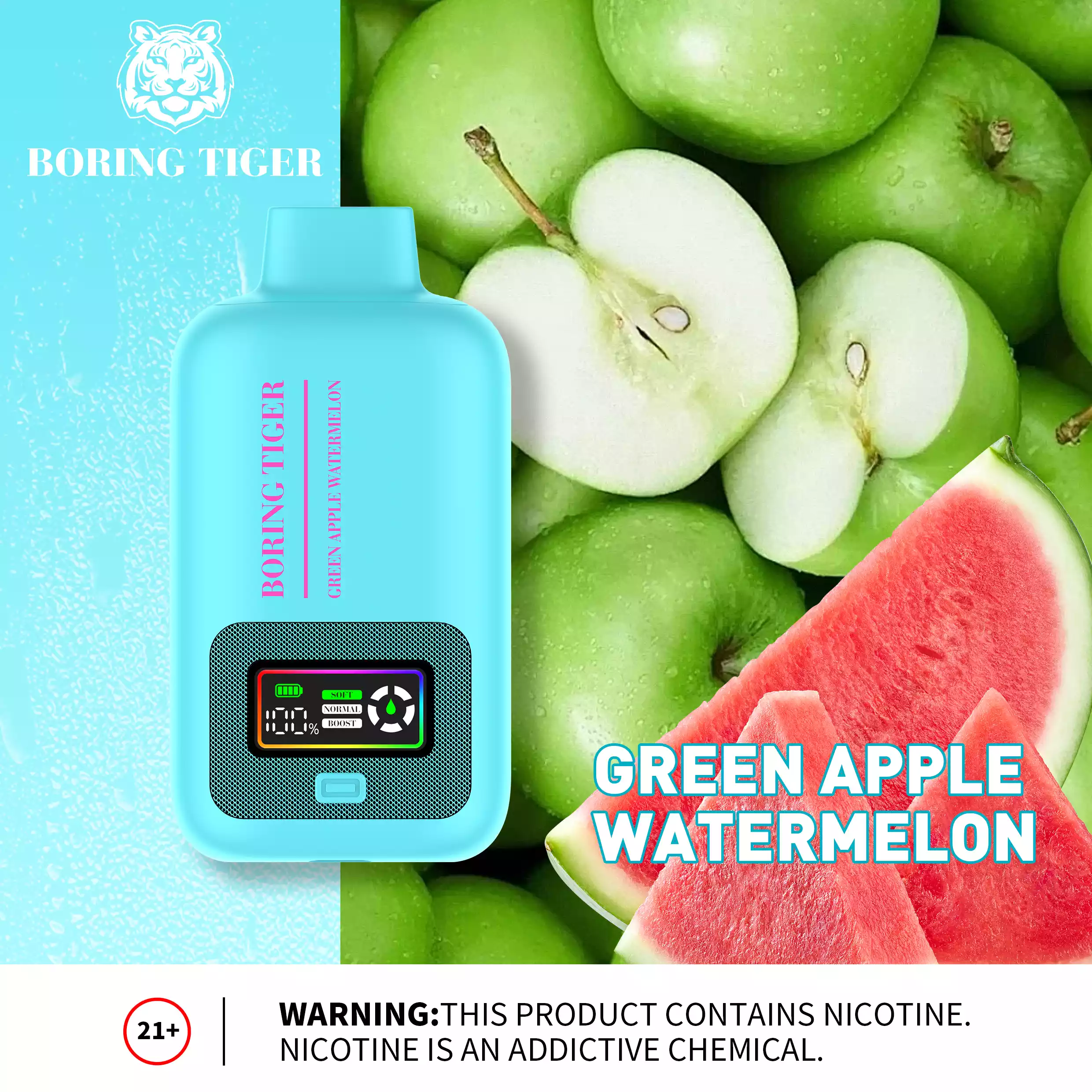 VASY Boring Tiger 25000 Puffs 26ML E-liquid 50mg Nicotine Salt disposable vape (9) VASY Boring Tiger 25000 Puffs 26ML E-liquid 50mg Nicotine Salt disposable vape (9)