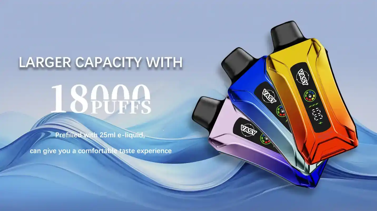 VASY SORA 18000 Puffs Rechargeable Vape with 25ml eJuice Capacity and Long-Lasting Performance