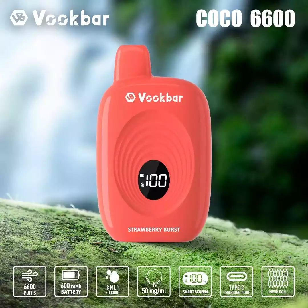 VASY Vookbar COCO 6600 Puffs 12ml E-Juice, and Smooth Nicotine Strength in Every Puff (12) VASY Vookbar COCO 6600 Puffs 12ml E-Juice, and Smooth Nicotine Strength in Every Puff (12)