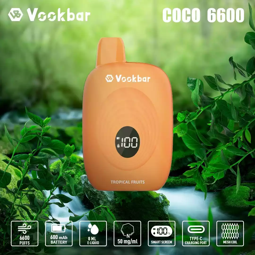 VASY Vookbar COCO 6600 Puffs 12ml E-Juice, and Smooth Nicotine Strength in Every Puff (15) VASY Vookbar COCO 6600 Puffs 12ml E-Juice, and Smooth Nicotine Strength in Every Puff (15)