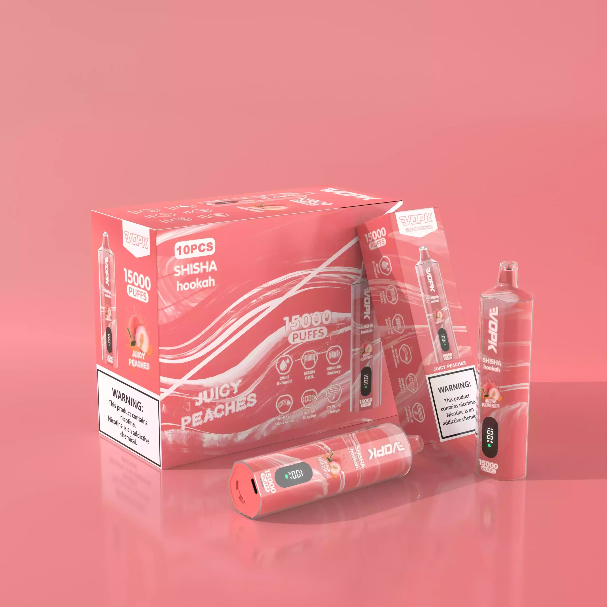 VOPK 15000 Puffs Disposable Vape with Mesh Coil and 20ML E-Liquid Capacity (4) VOPK 15000 Puffs Disposable Vape with Mesh Coil and 20ML E-Liquid Capacity (4)