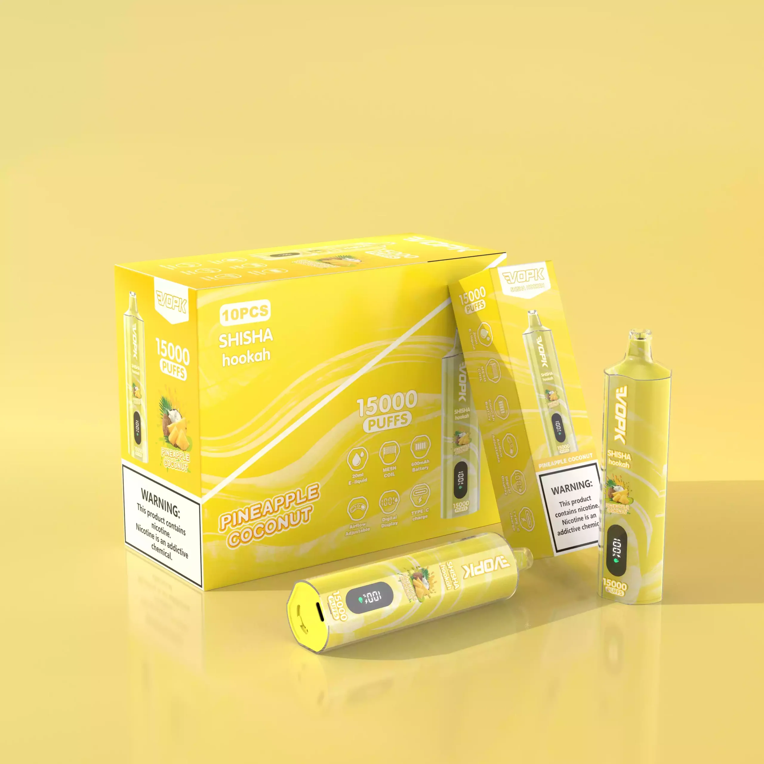 VOPK 15000 Puffs Disposable Vape with Mesh Coil and 20ML E-Liquid Capacity (5) VOPK 15000 Puffs Disposable Vape with Mesh Coil and 20ML E-Liquid Capacity (5)