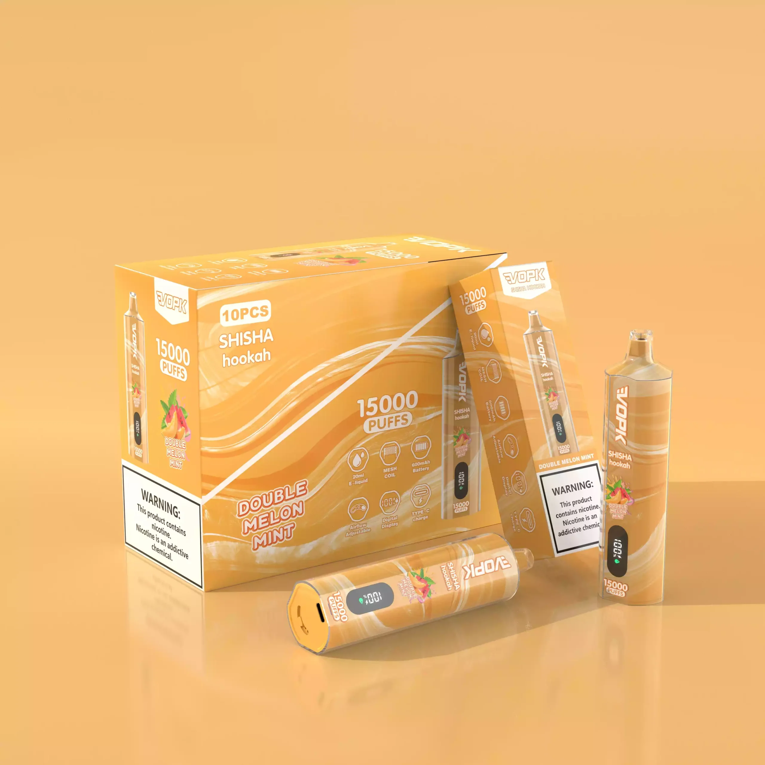 VOPK 15000 Puffs Disposable Vape with Mesh Coil and 20ML E-Liquid Capacity (7) VOPK 15000 Puffs Disposable Vape with Mesh Coil and 20ML E-Liquid Capacity (7)
