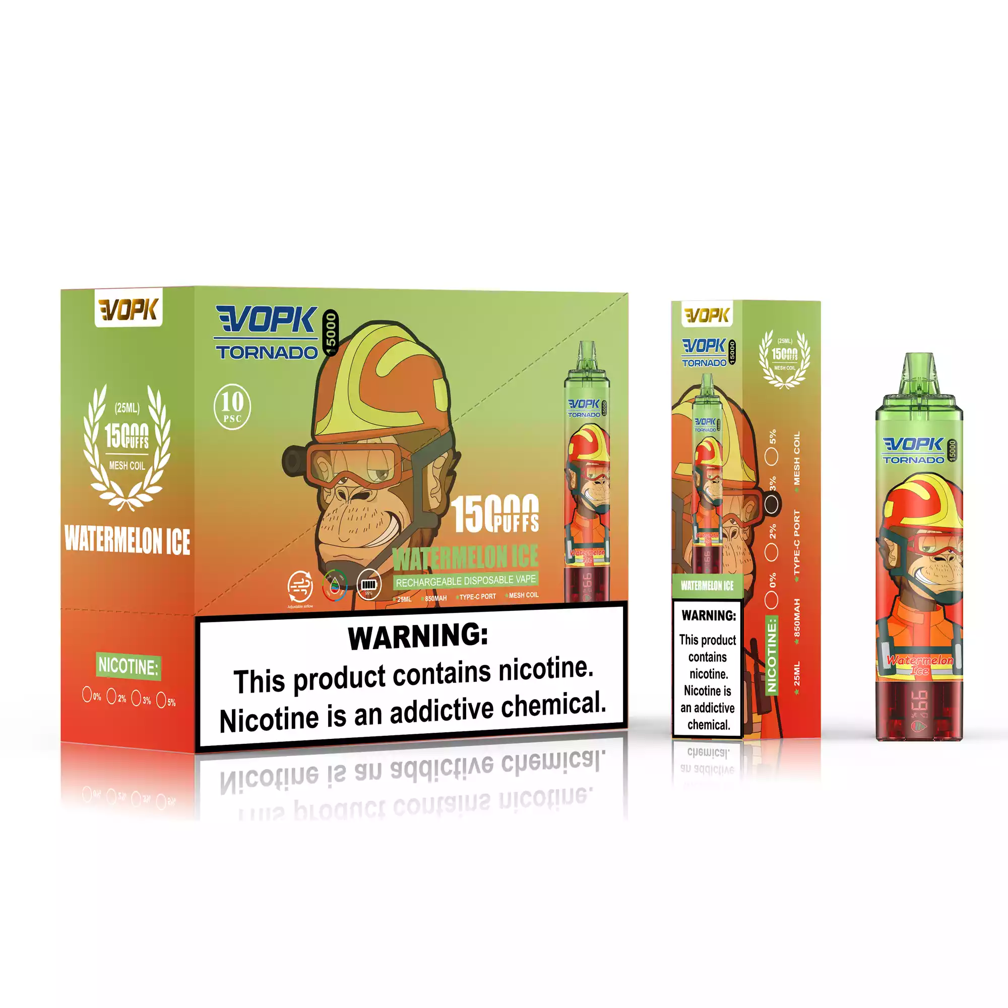 VOPK TORNADO 15000 Puffs Disposable Vape with 25ML Capacity and 850mAh Battery (1) VOPK TORNADO 15000 Puffs Disposable Vape with 25ML Capacity and 850mAh Battery (1)