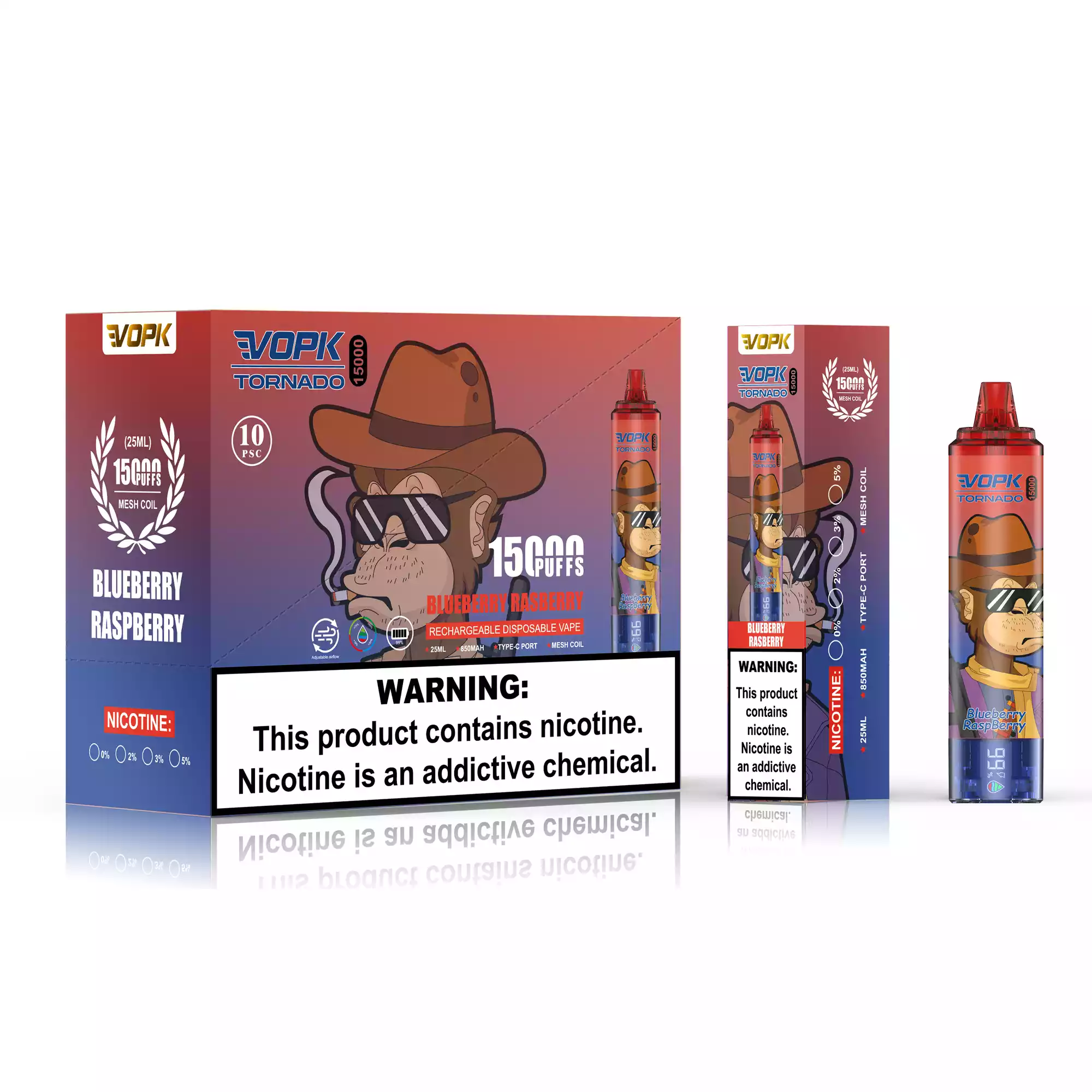 VOPK TORNADO 15000 Puffs Disposable Vape with 25ML Capacity and 850mAh Battery (4) VOPK TORNADO 15000 Puffs Disposable Vape with 25ML Capacity and 850mAh Battery (4)