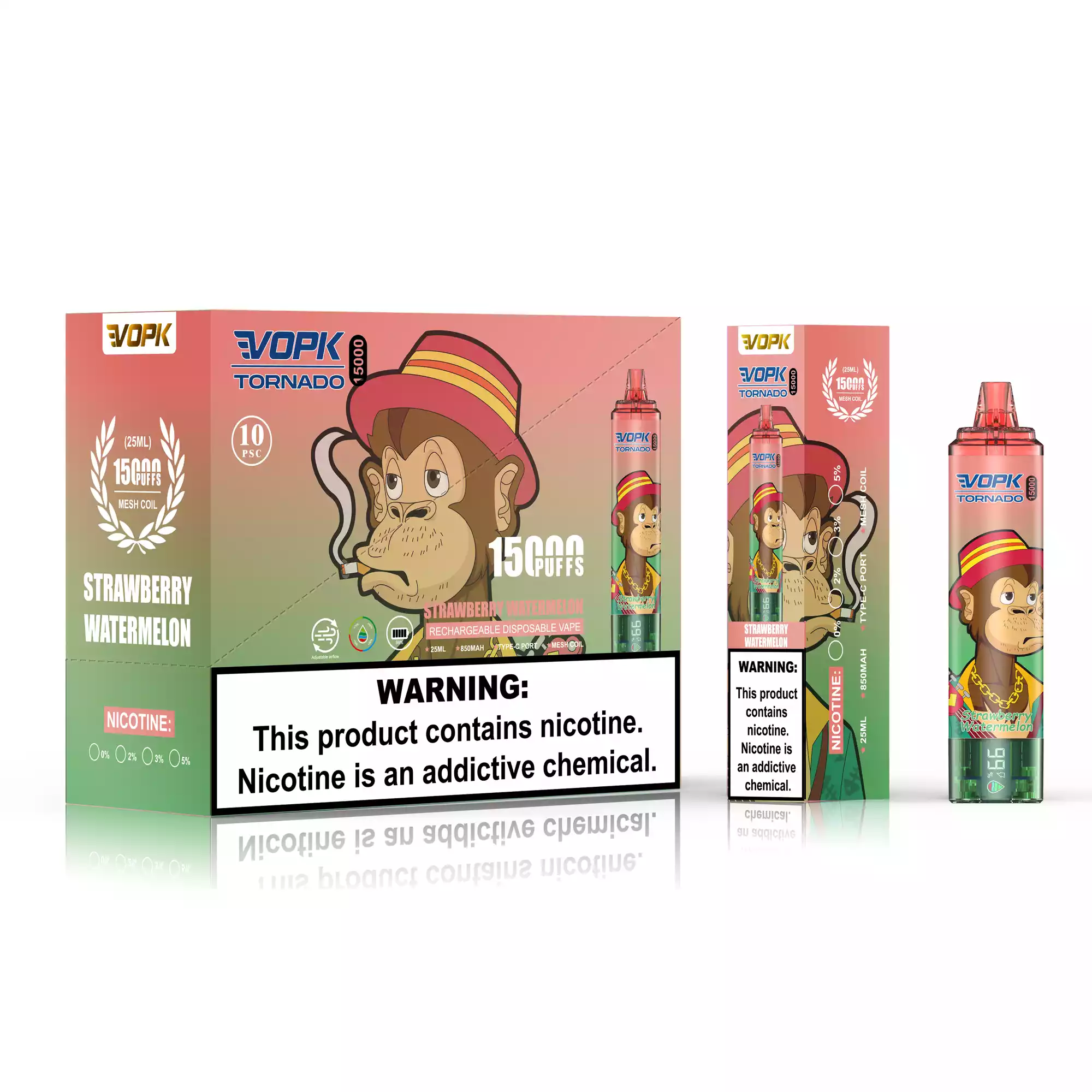 VOPK TORNADO 15000 Puffs Disposable Vape with 25ML Capacity and 850mAh Battery (5) VOPK TORNADO 15000 Puffs Disposable Vape with 25ML Capacity and 850mAh Battery (5)