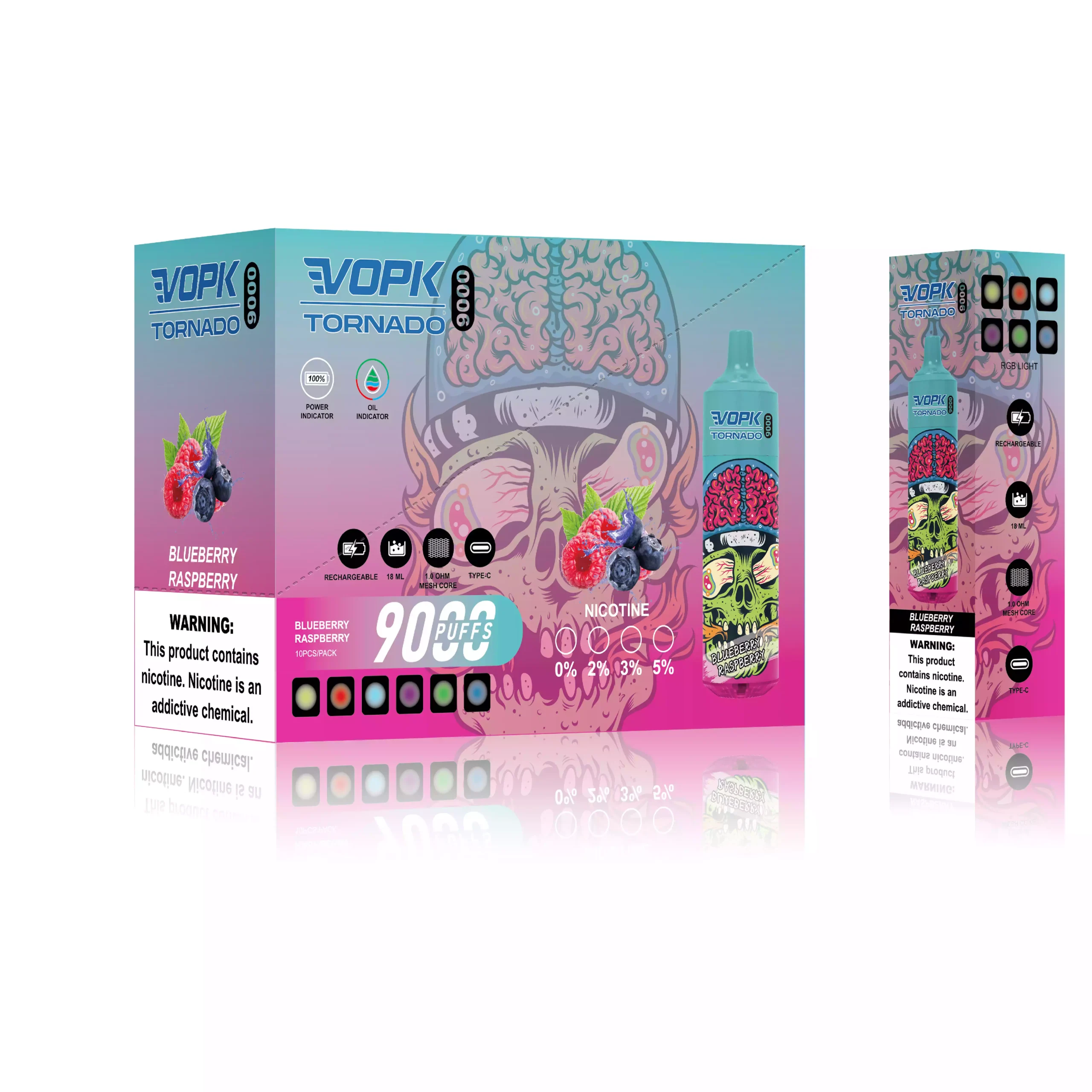 VOPK TORNADO 9000 Puffs Disposable Vape with 18ML Capacity and 5% Nicotine Options (10) VOPK TORNADO 9000 Puffs Disposable Vape with 18ML Capacity and 5% Nicotine Options (10)