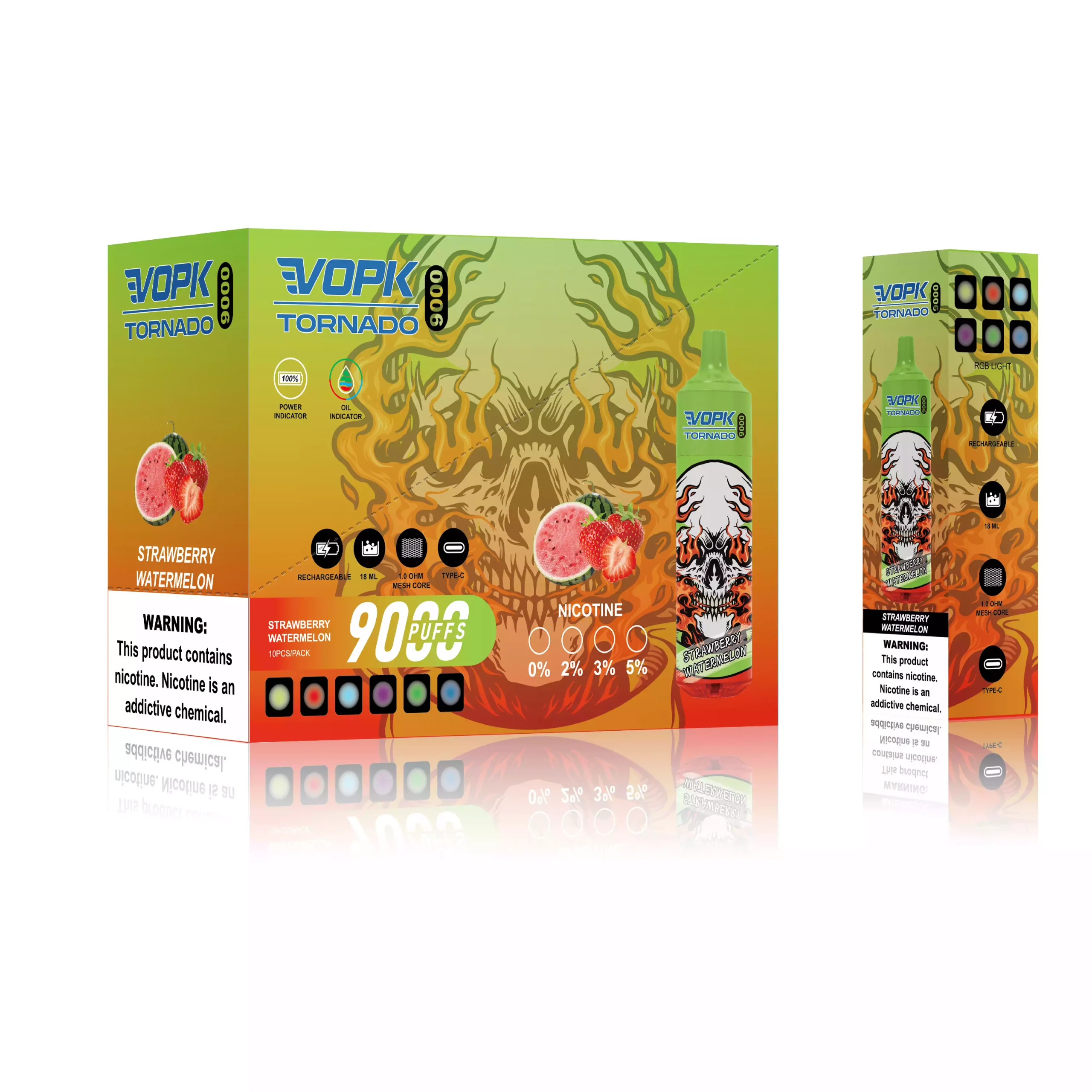 VOPK TORNADO 9000 Puffs Disposable Vape with 18ML Capacity and 5% Nicotine Options (8) VOPK TORNADO 9000 Puffs Disposable Vape with 18ML Capacity and 5% Nicotine Options (8)
