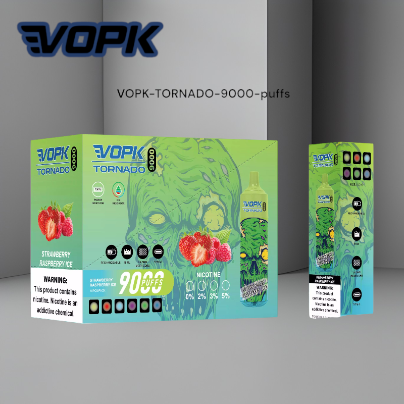 VOPK TORNADO 9000 Puffs Disposable Vape with 18ML Capacity and 5% Nicotine Options VOPK TORNADO 9000 Puffs Disposable Vape with 18ML Capacity and 5% Nicotine Options