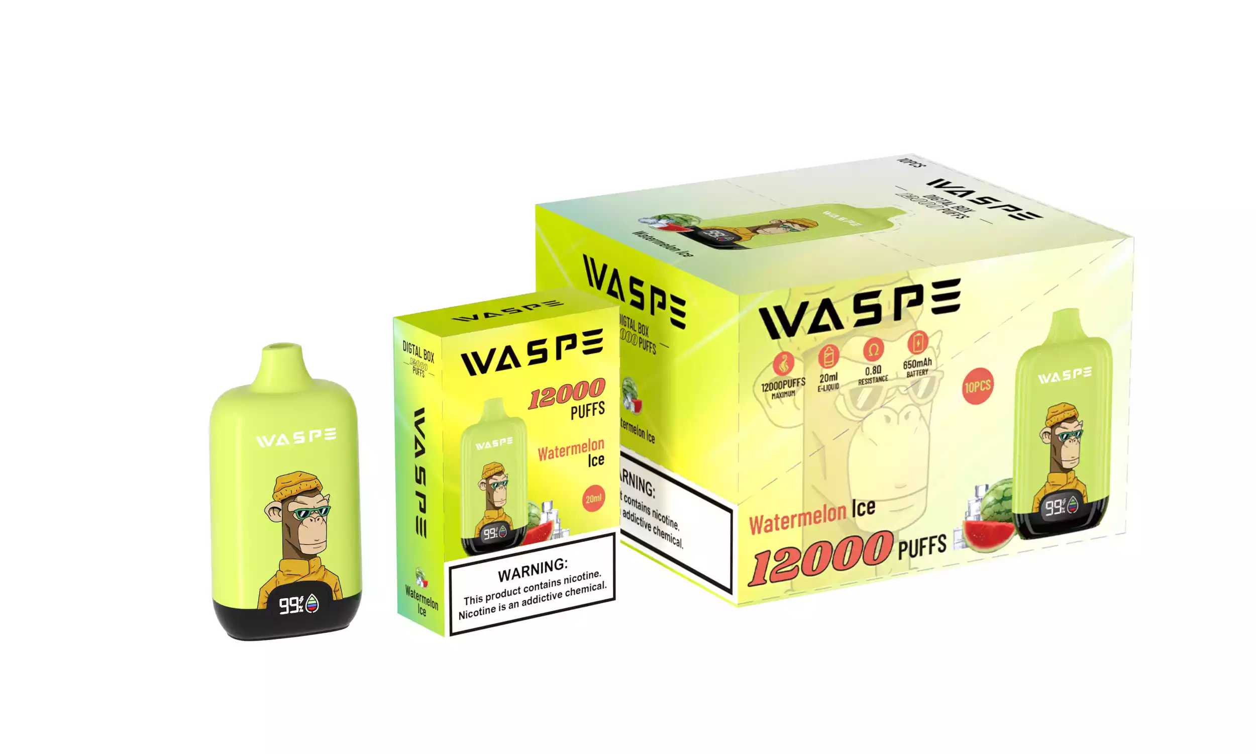WASPE 12000 PUFFS Digital Box Premium Disposable Vape with 0-5% Nicotine (11) WASPE 12000 PUFFS Digital Box Premium Disposable Vape with 0-5% Nicotine (11)