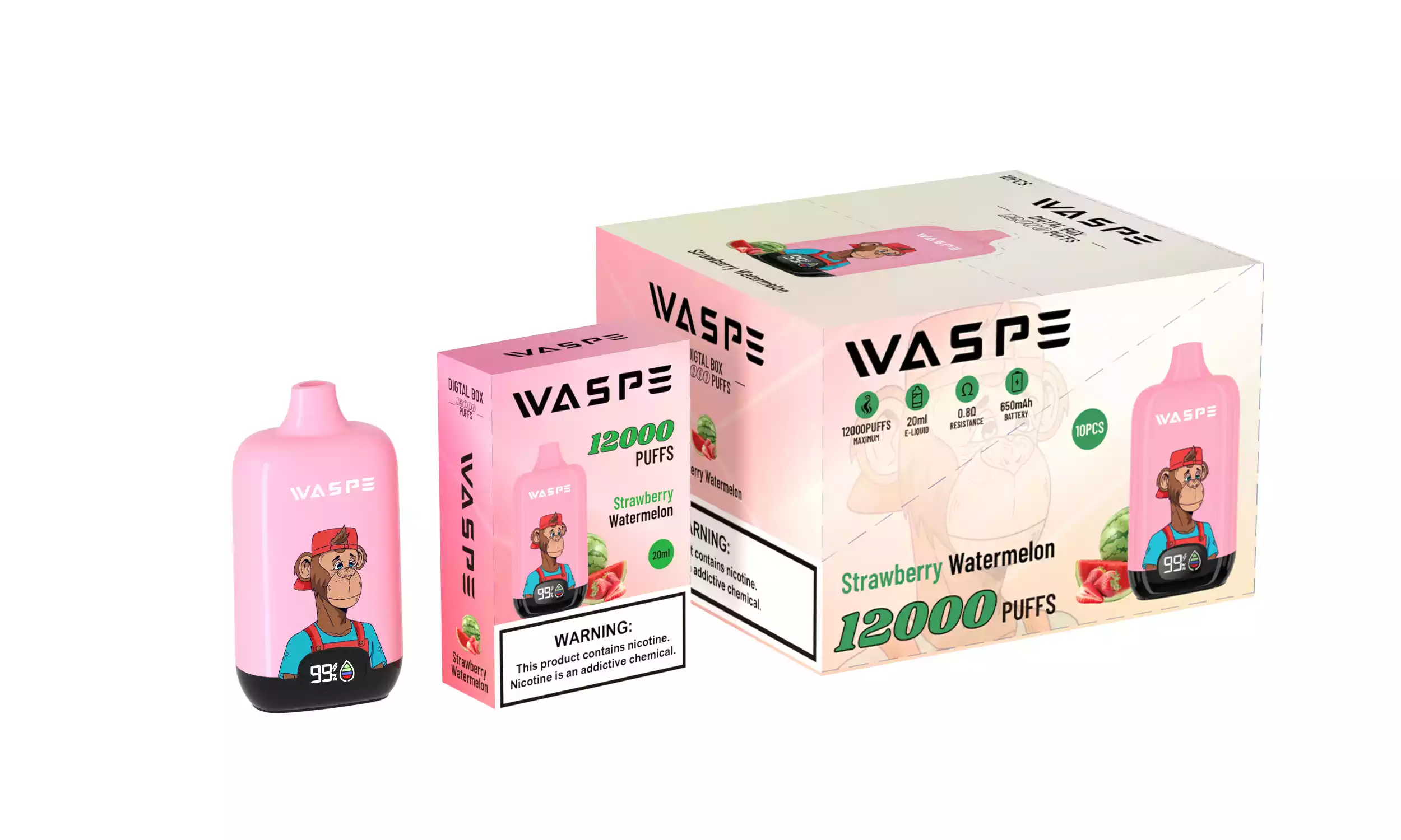 WASPE 12000 PUFFS Digital Box Premium Disposable Vape with 0-5% Nicotine (14) WASPE 12000 PUFFS Digital Box Premium Disposable Vape with 0-5% Nicotine (14)