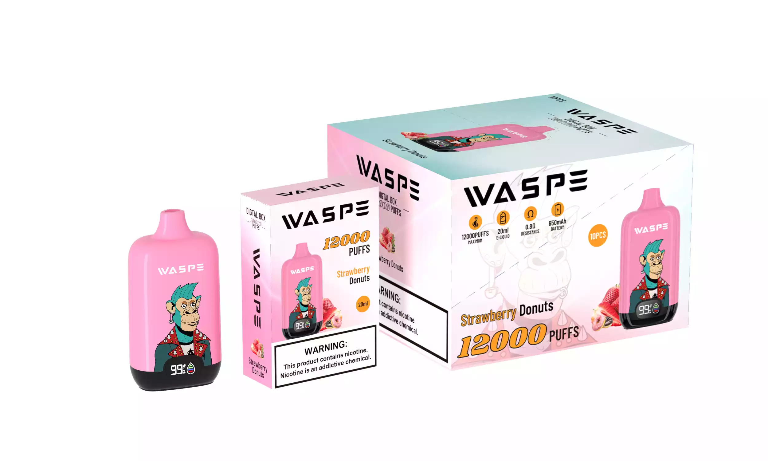 WASPE 12000 PUFFS Digital Box Premium Disposable Vape with 0-5% Nicotine (17) WASPE 12000 PUFFS Digital Box Premium Disposable Vape with 0-5% Nicotine (17)
