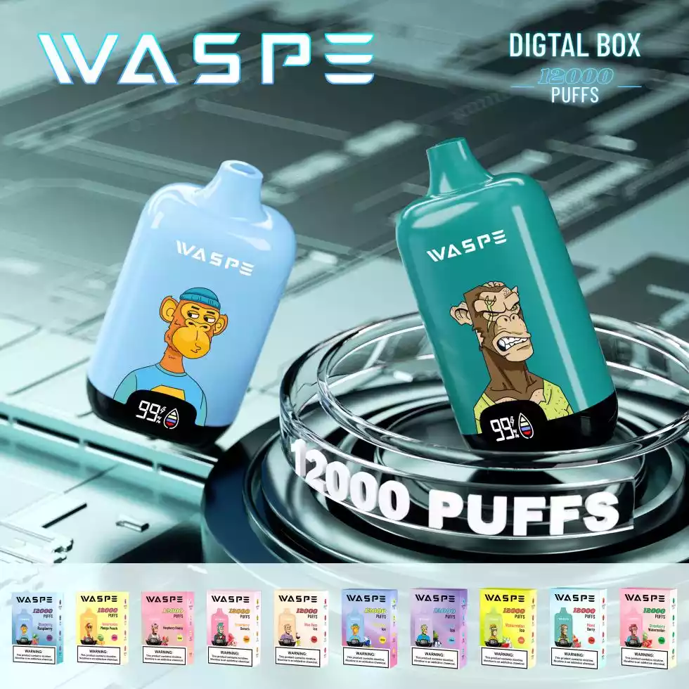 WASPE 12000 PUFFS Digital Box Premium Disposable Vape with 0-5% Nicotine (4) WASPE 12000 PUFFS Digital Box Premium Disposable Vape with 0-5% Nicotine (4)