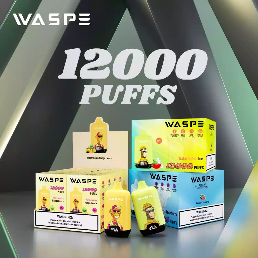 WASPE 12000 PUFFS Digital Box Premium Disposable Vape with 0-5% Nicotine (5) WASPE 12000 PUFFS Digital Box Premium Disposable Vape with 0-5% Nicotine (5)