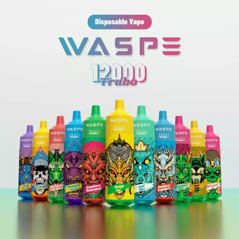 WASPE 12000 PUFFS Vape jetable très populaire avec 15 saveurs qui mettent l'eau à la bouche