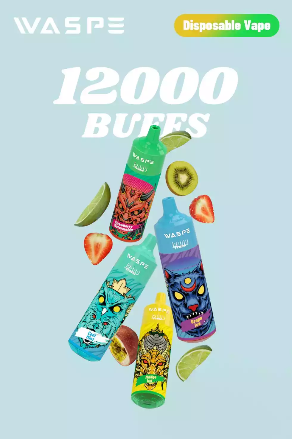 WASPE 12000 PUFFS Vape jetable très populaire avec 15 saveurs qui mettent l'eau à la bouche (4) WASPE 12000 PUFFS Vape jetable très populaire avec 15 saveurs qui mettent l'eau à la bouche (4)