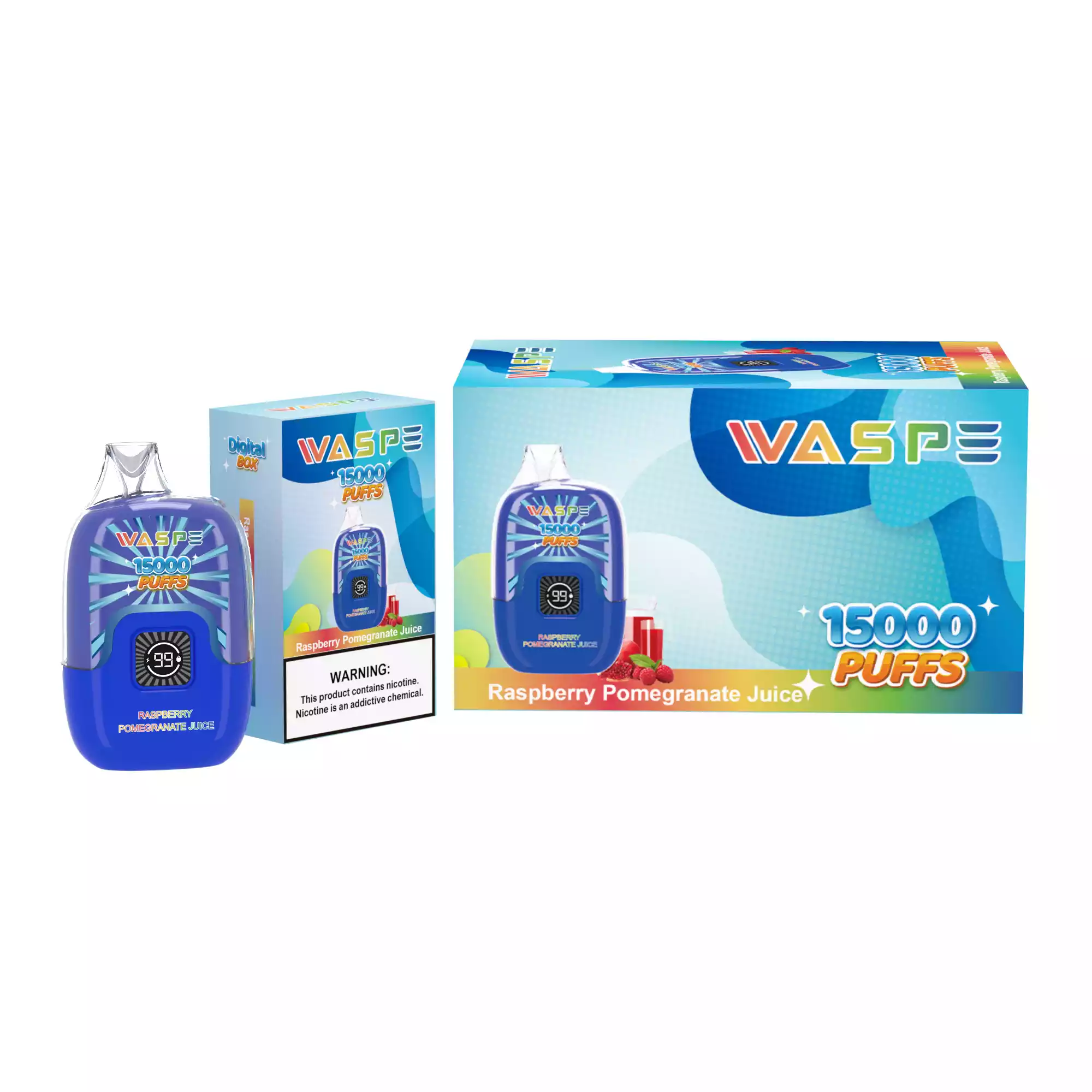 WASPE 15000 PUFFS Digital Box Disposable Vape with 22ml Capacity and Rechargeable Battery (11) WASPE 15000 PUFFS Digital Box Disposable Vape with 22ml Capacity and Rechargeable Battery (11)
