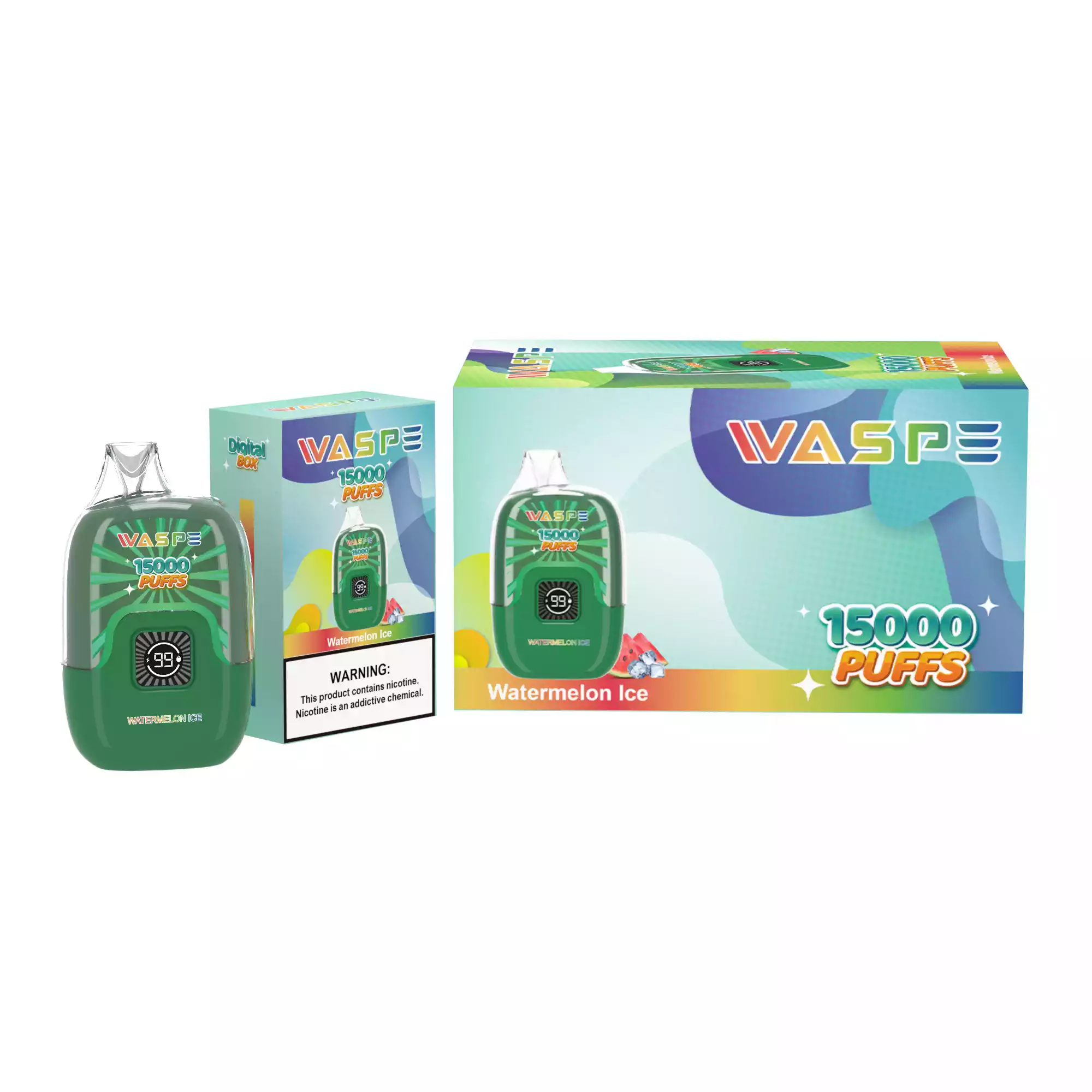WASPE 15000 PUFFS Digital Box Disposable Vape with 22ml Capacity and Rechargeable Battery (15) WASPE 15000 PUFFS Digital Box Disposable Vape with 22ml Capacity and Rechargeable Battery (15)