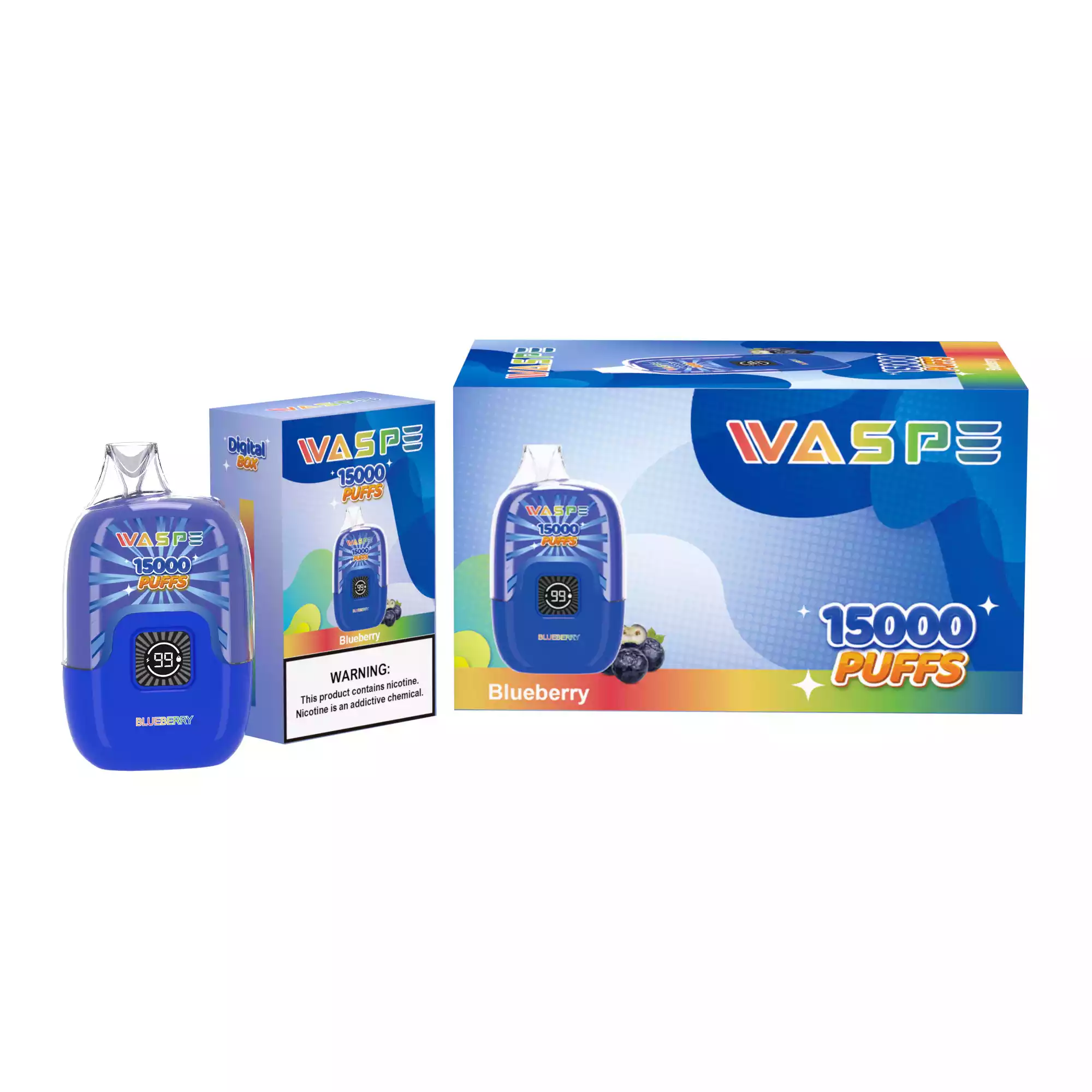 WASPE 15000 PUFFS Digital Box Disposable Vape with 22ml Capacity and Rechargeable Battery (5) WASPE 15000 PUFFS Digital Box Disposable Vape with 22ml Capacity and Rechargeable Battery (5)