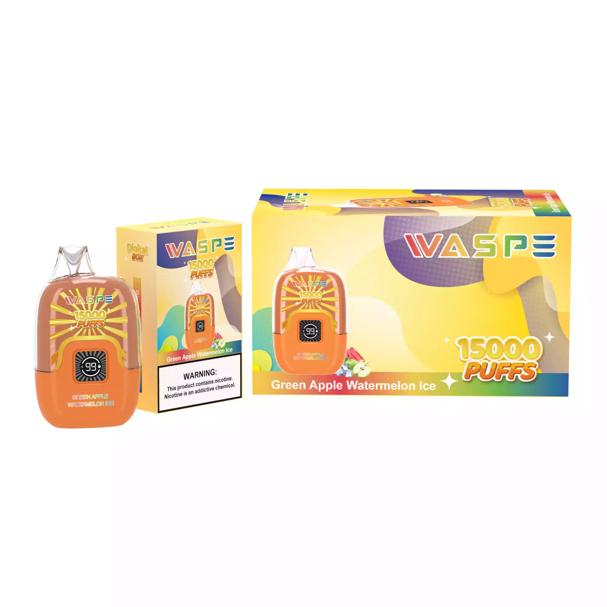 WASPE 15000 PUFFS Digital Box Disposable Vape with 22ml Capacity and Rechargeable Battery (7) WASPE 15000 PUFFS Digital Box Disposable Vape with 22ml Capacity and Rechargeable Battery (7)